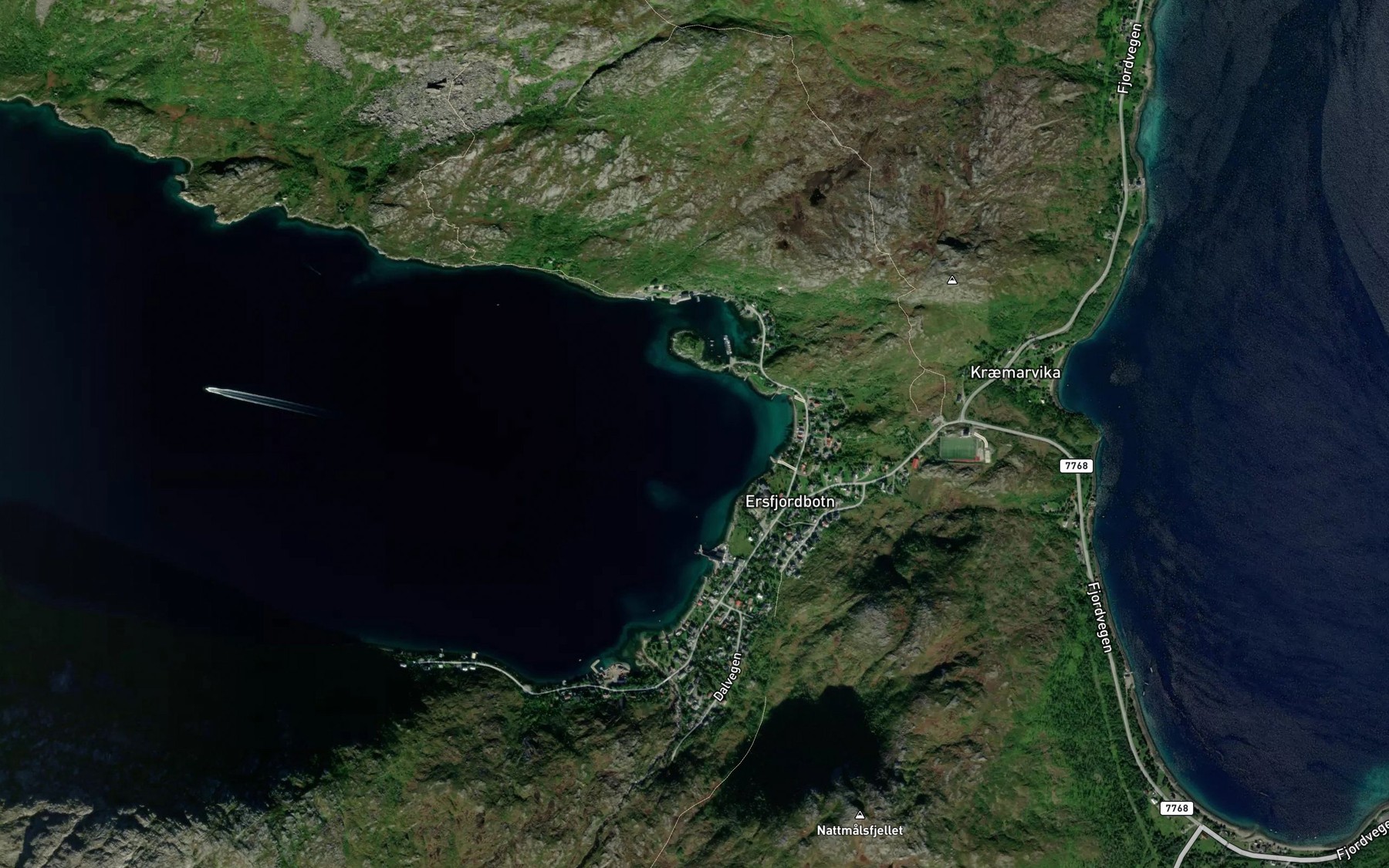 Satellite map of the Naustbukta
