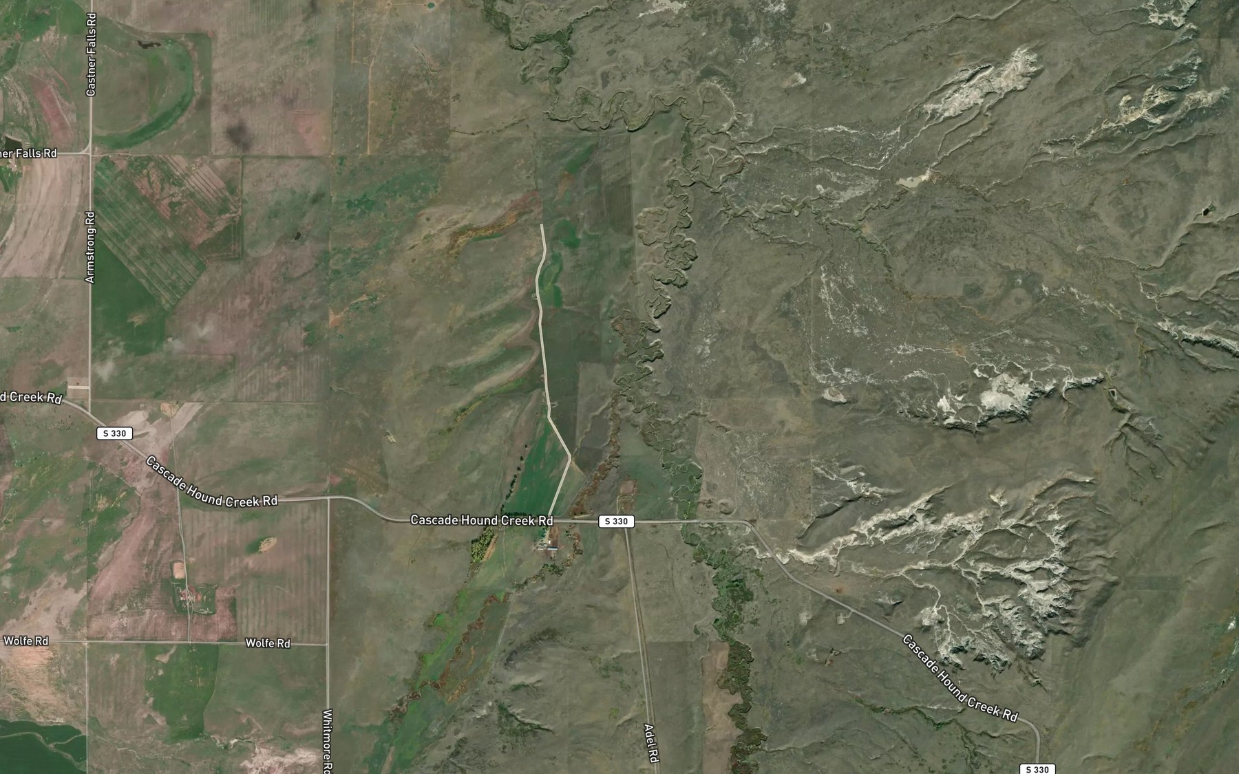 Satellite map of the Willow Creek