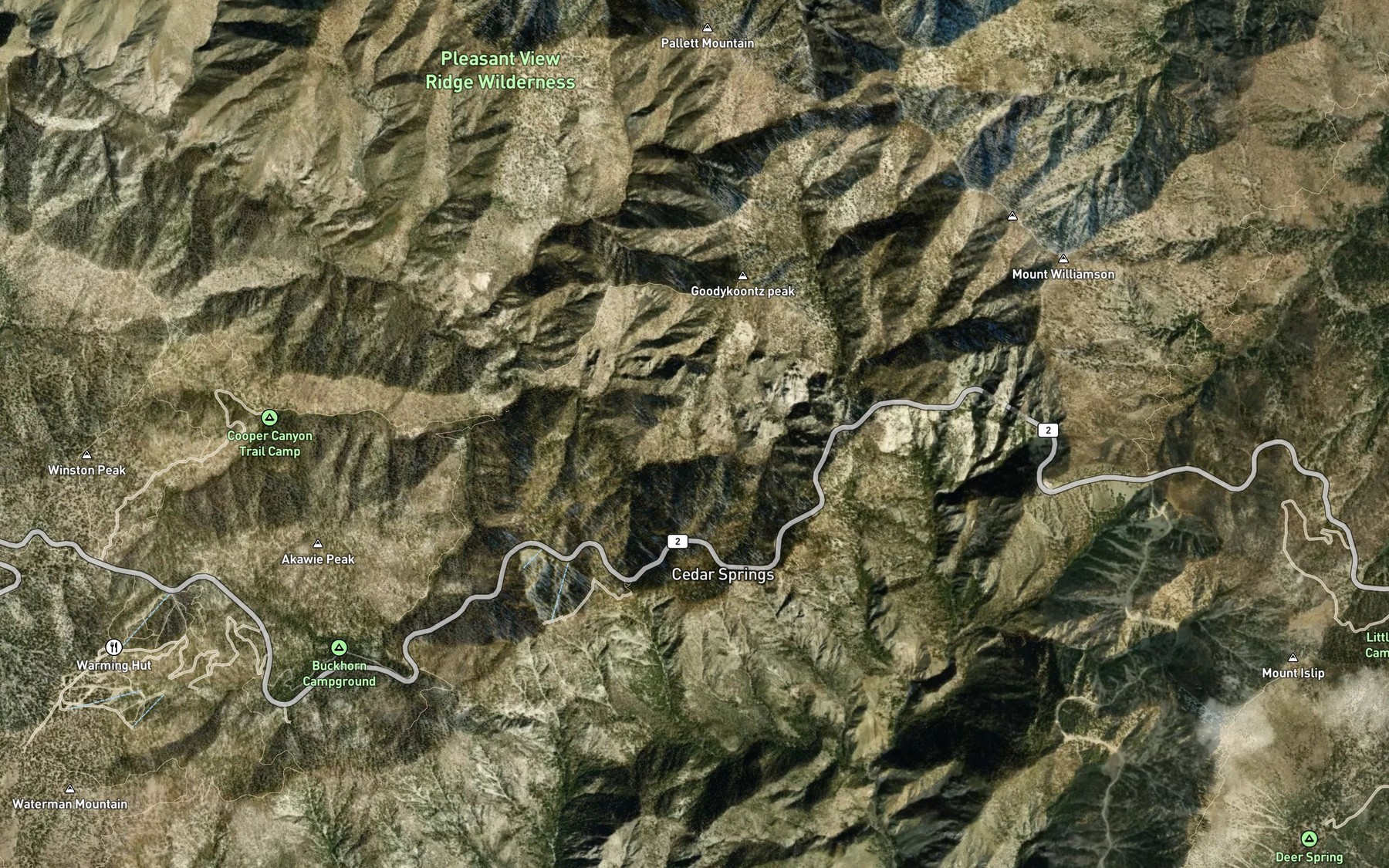 Satellite map of the Rattlesnake Spring