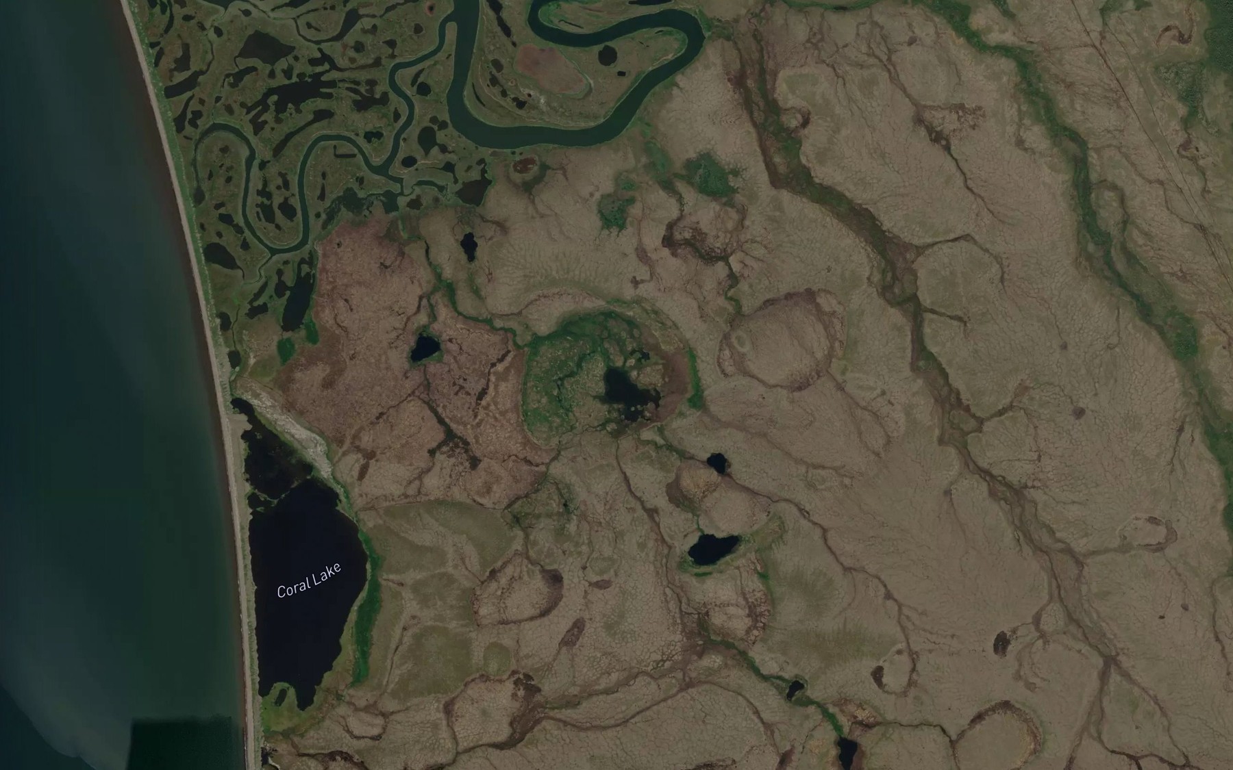 Satellite map of the Grassy Lake