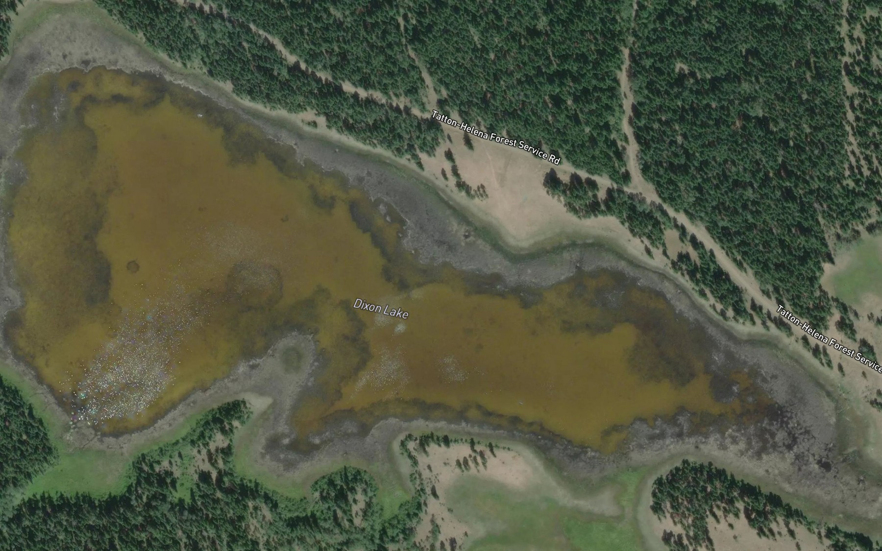 Satellite map of the Dixon Lake