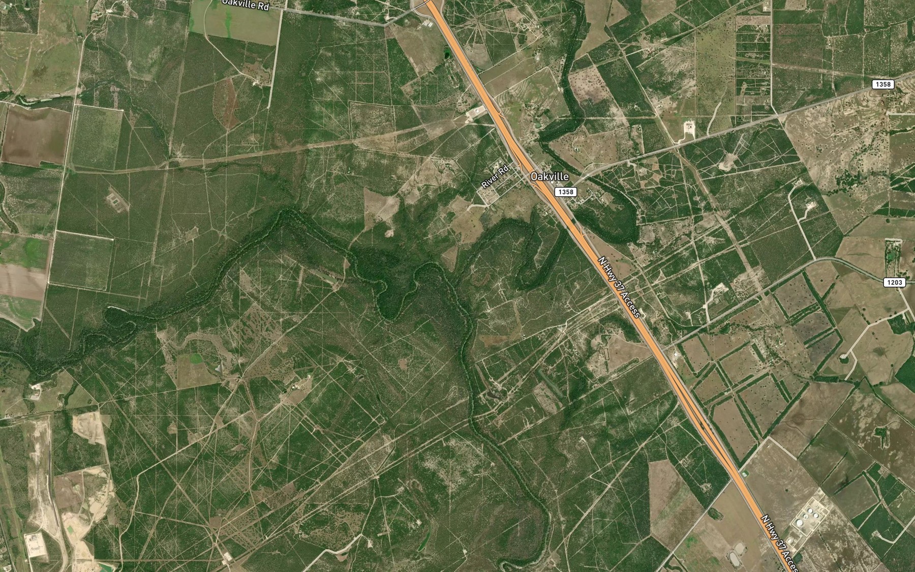 Satellite map of the Sulphur Creek
