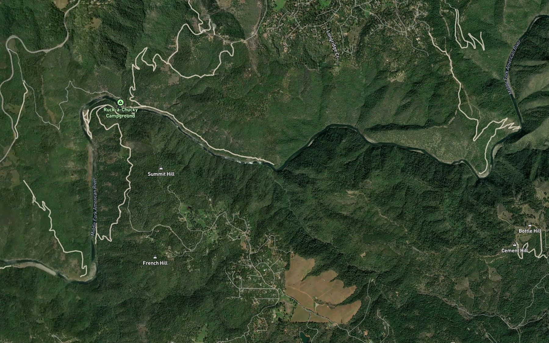 Satellite map of the Canyon Creek