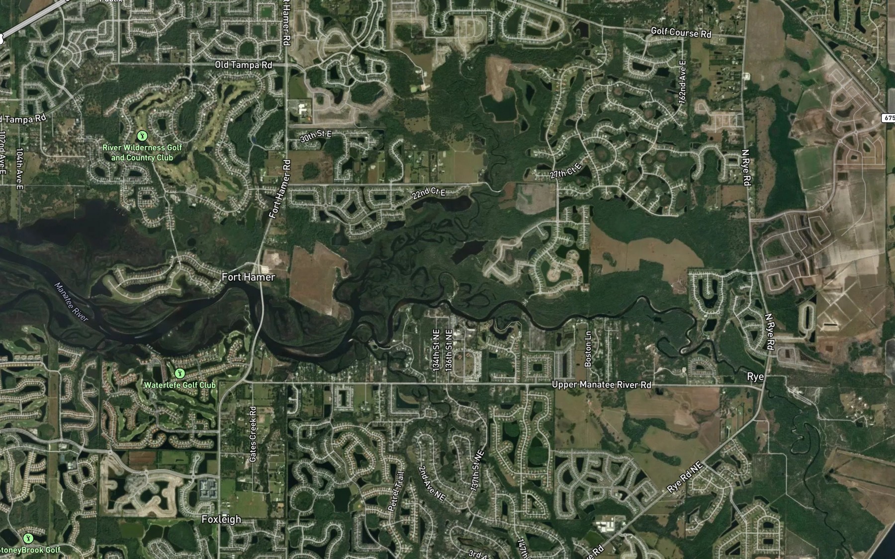 Satellite map of the Devils Elbow