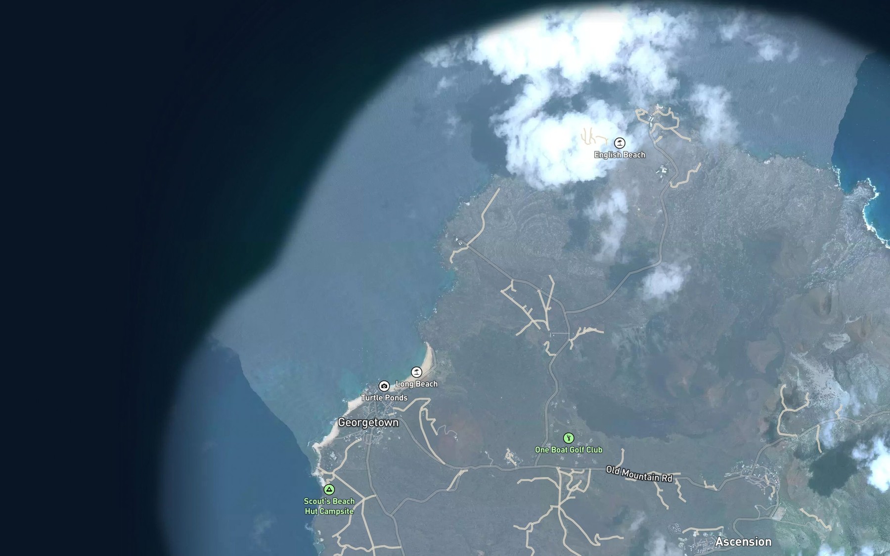 Satellite map of the Comfortless Cove