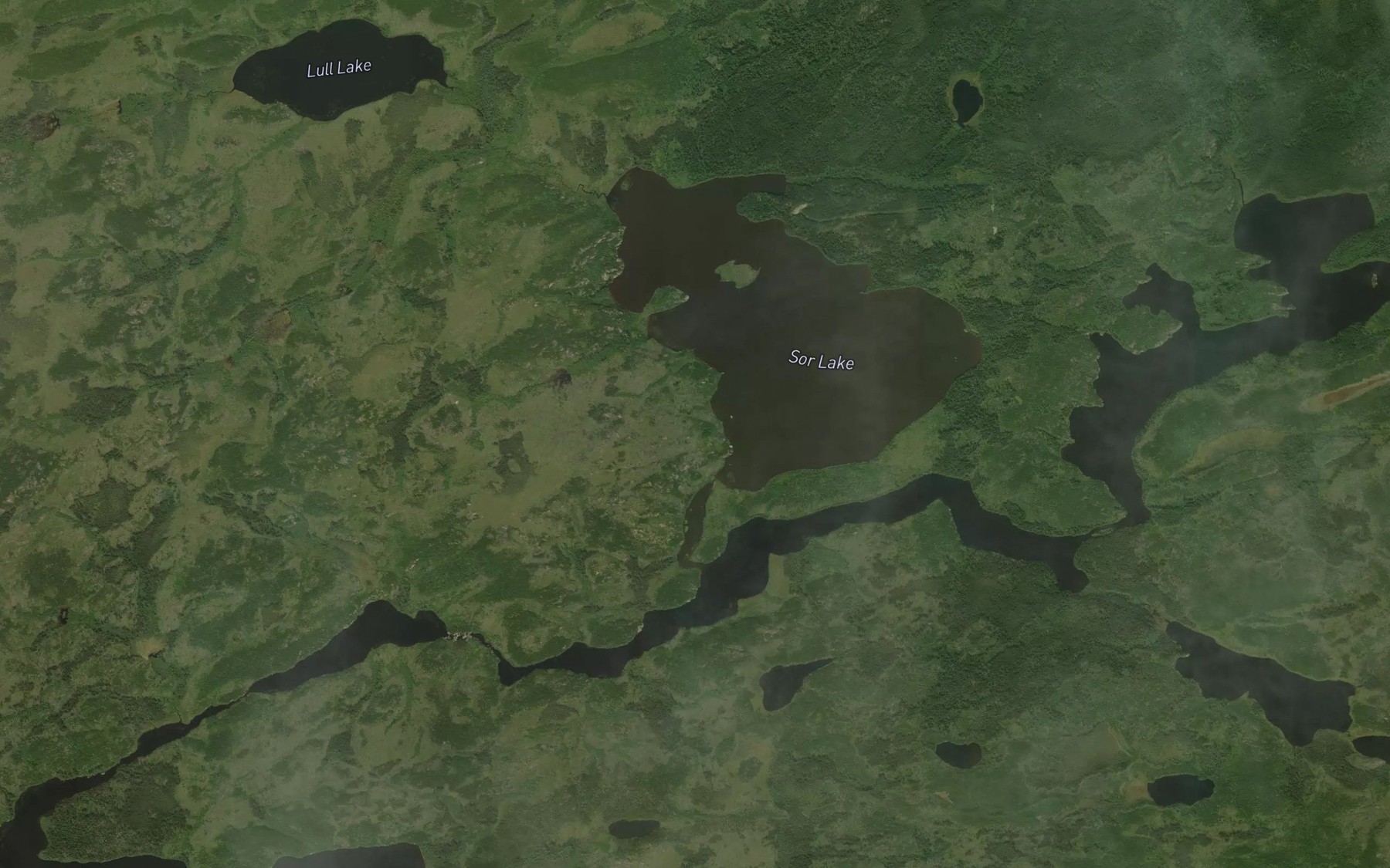 Satellite map of the Sor Creek