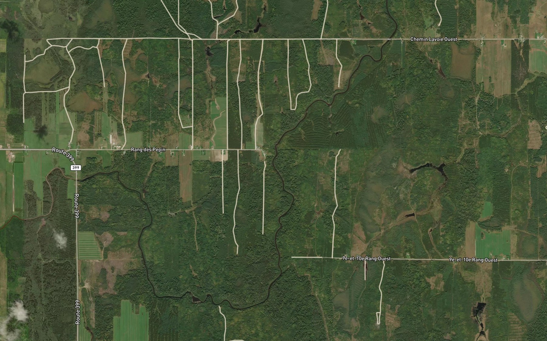 Satellite map of the Ruisseau Pepin
