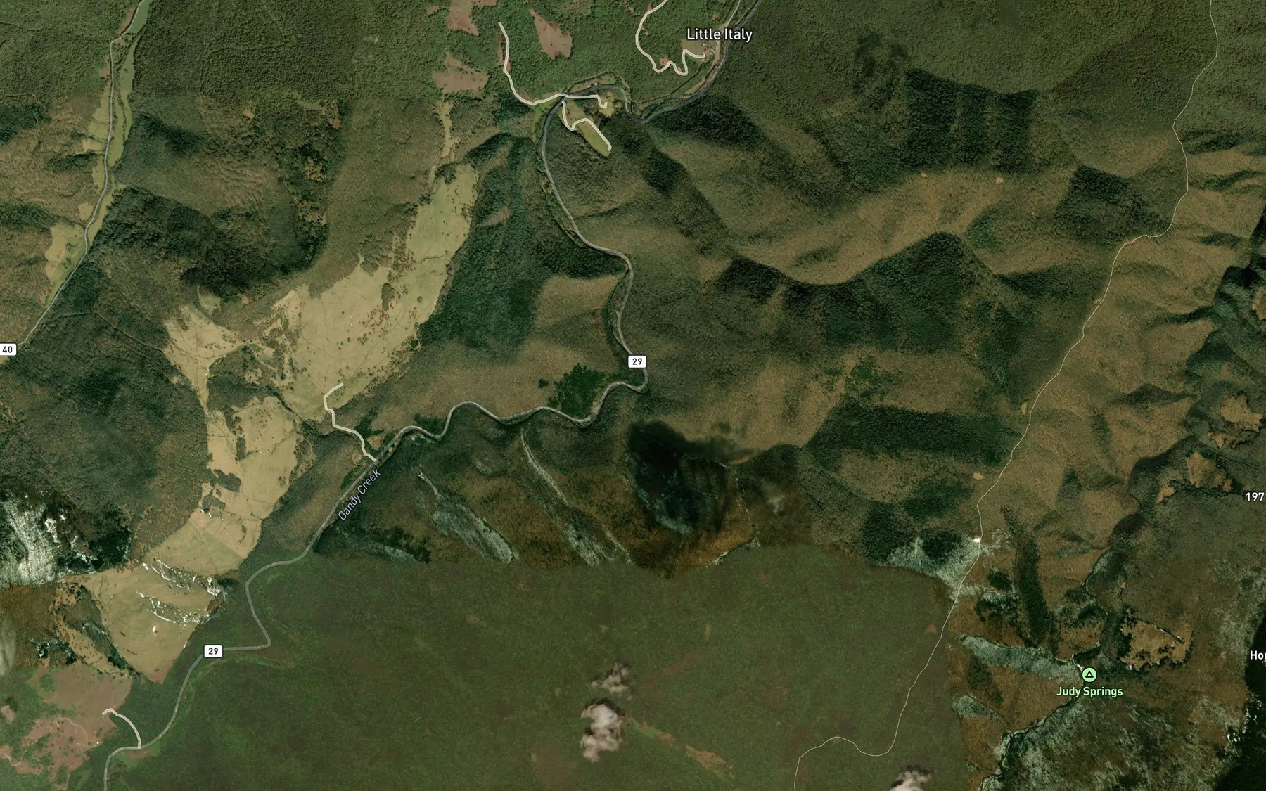Satellite map of the Swallow Rock Run