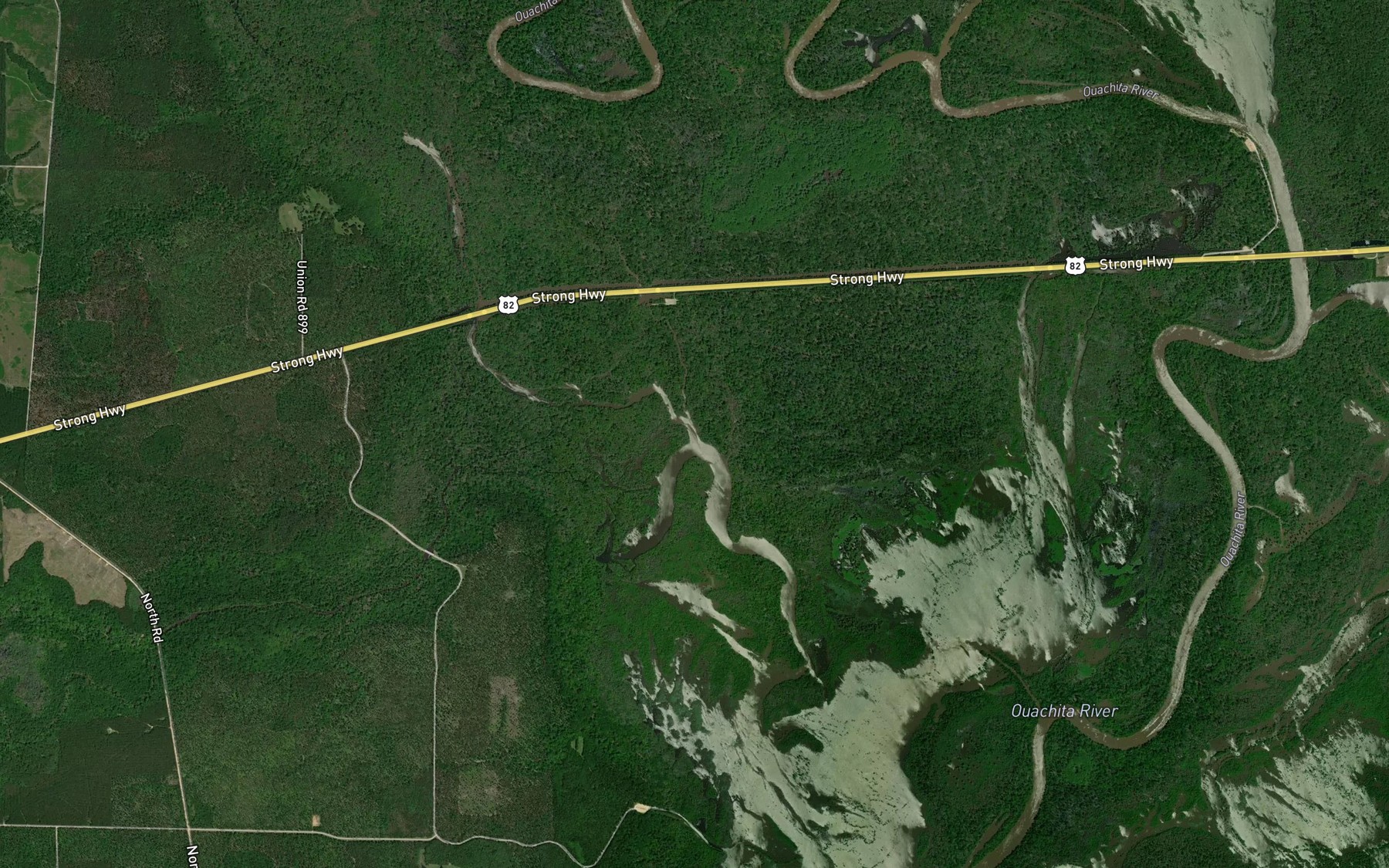 Satellite map of the Fishtrap Lake