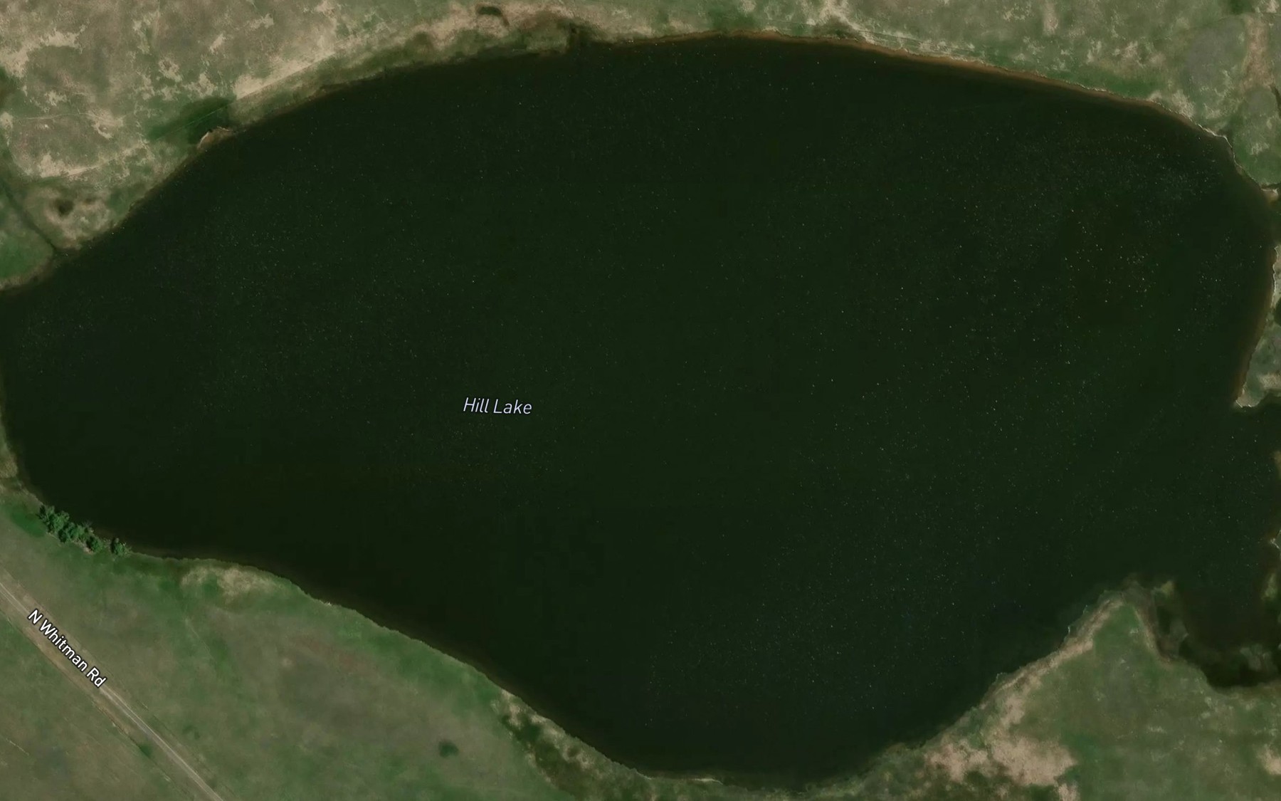Satellite map of the Hill Lake