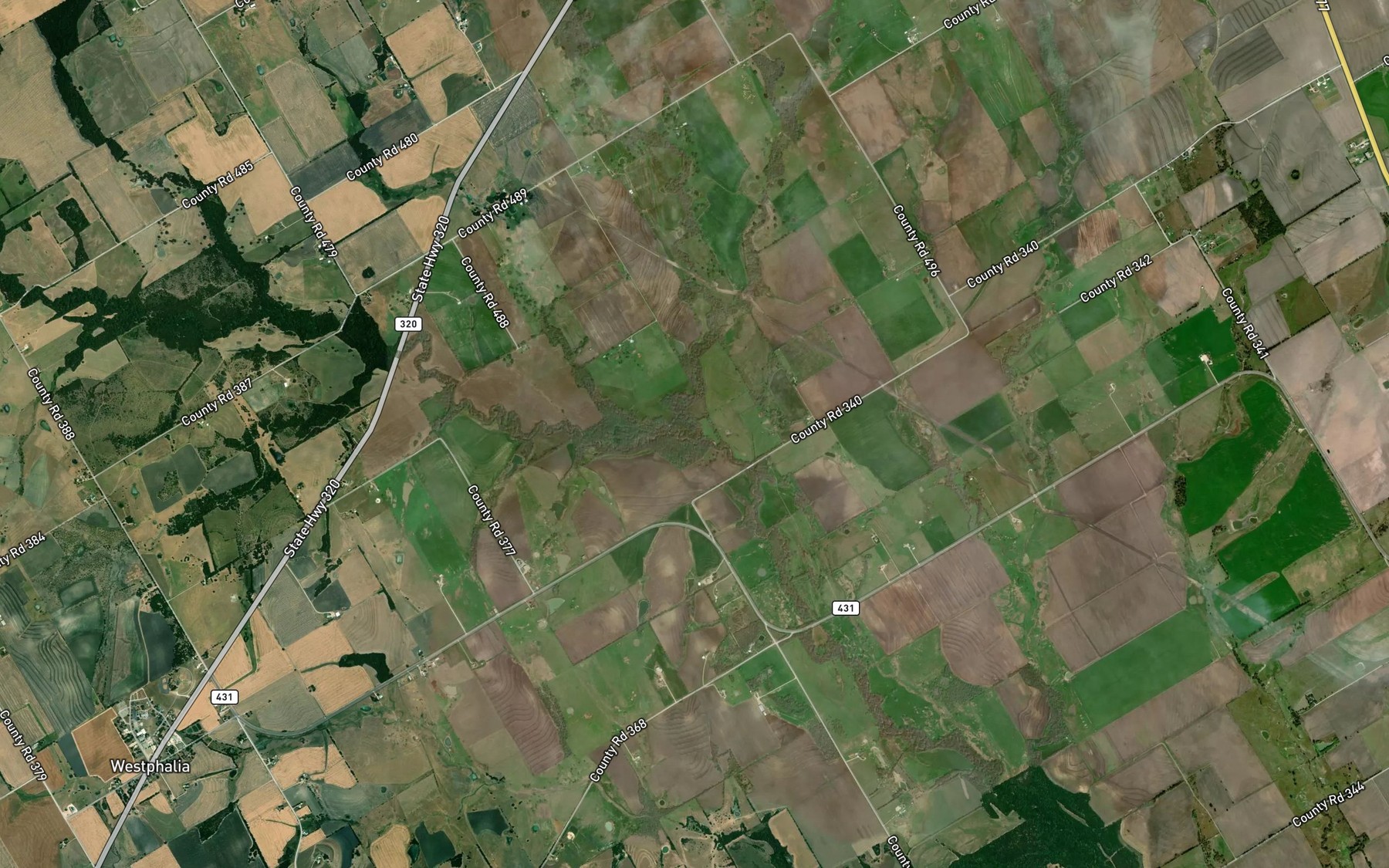 Satellite map of the Live Oak Creek