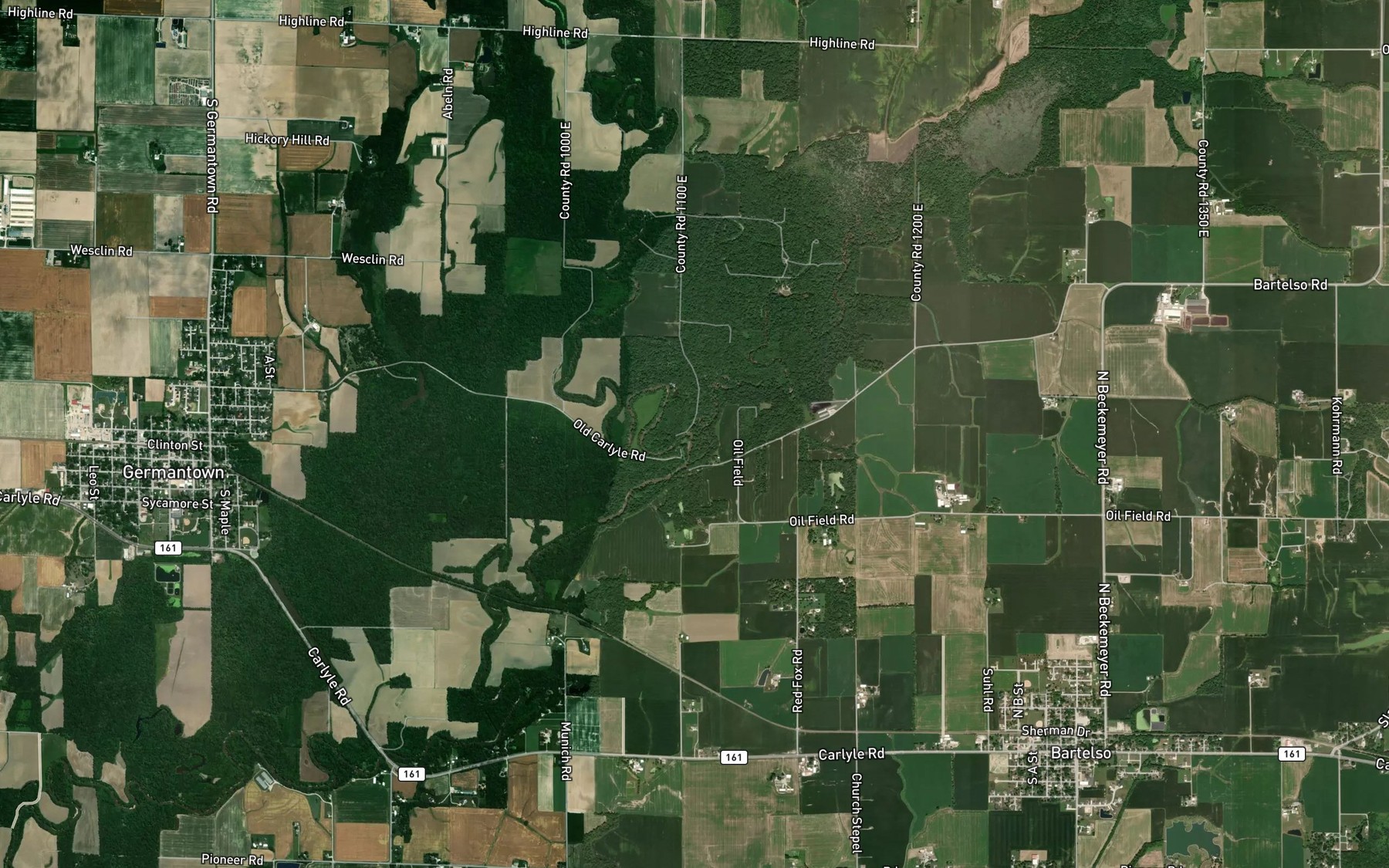 Satellite map of the Beaver Creek