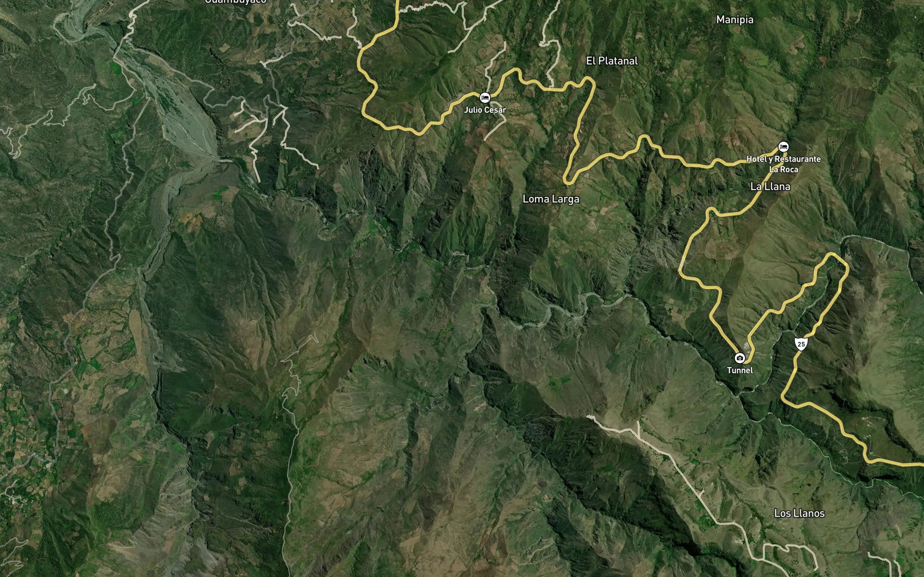 Satellite map of the Quebrada El Tunal