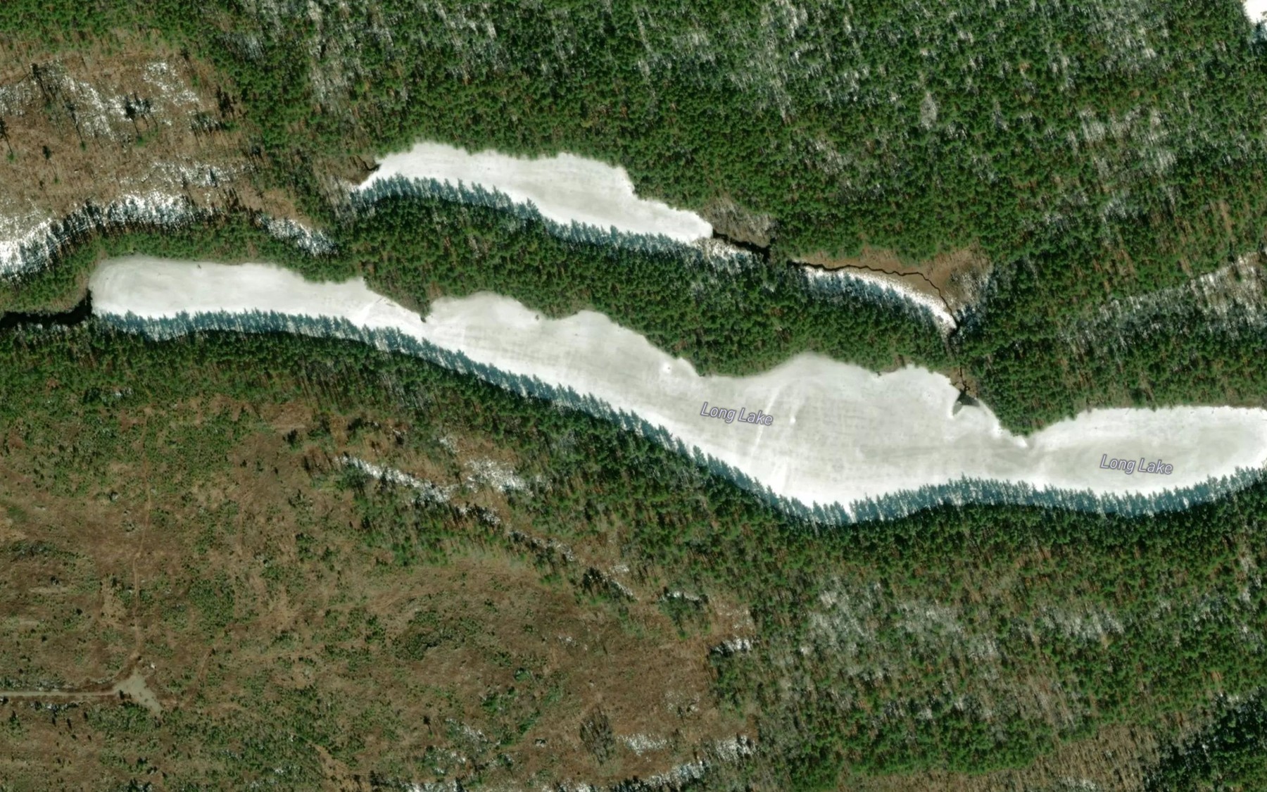 Satellite map of the Long Lake