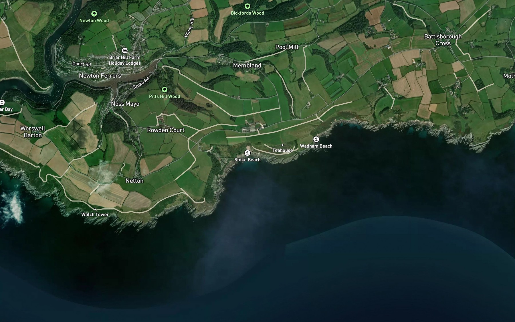 Satellite map of the Sandy Cove