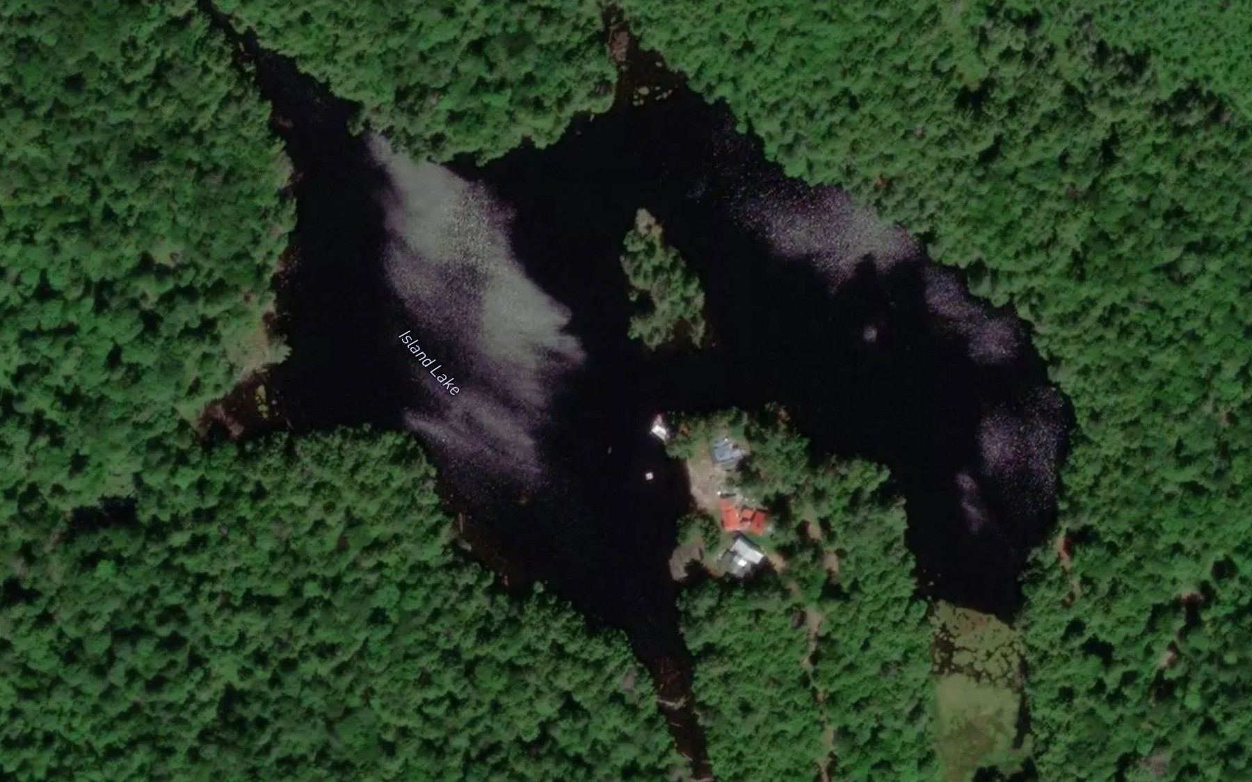Satellite map of the Island Lake