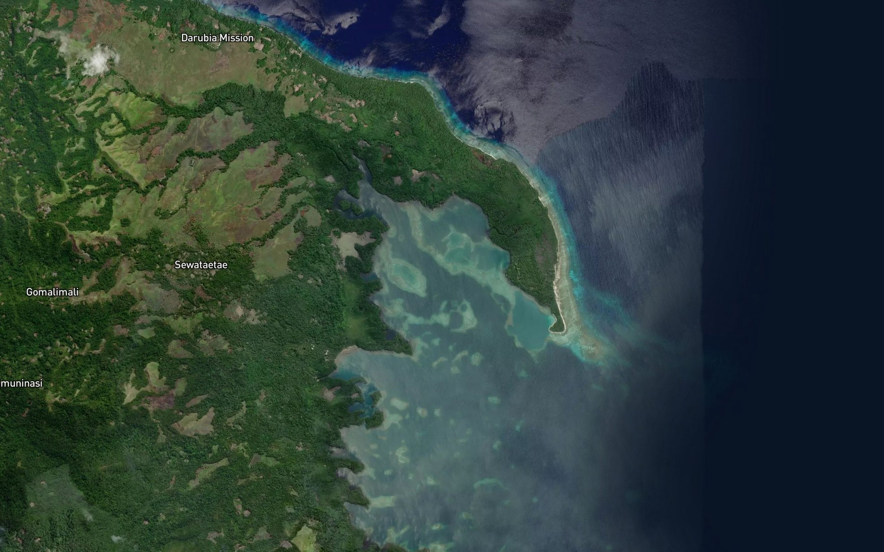 Satellite map of the Etabu Bay