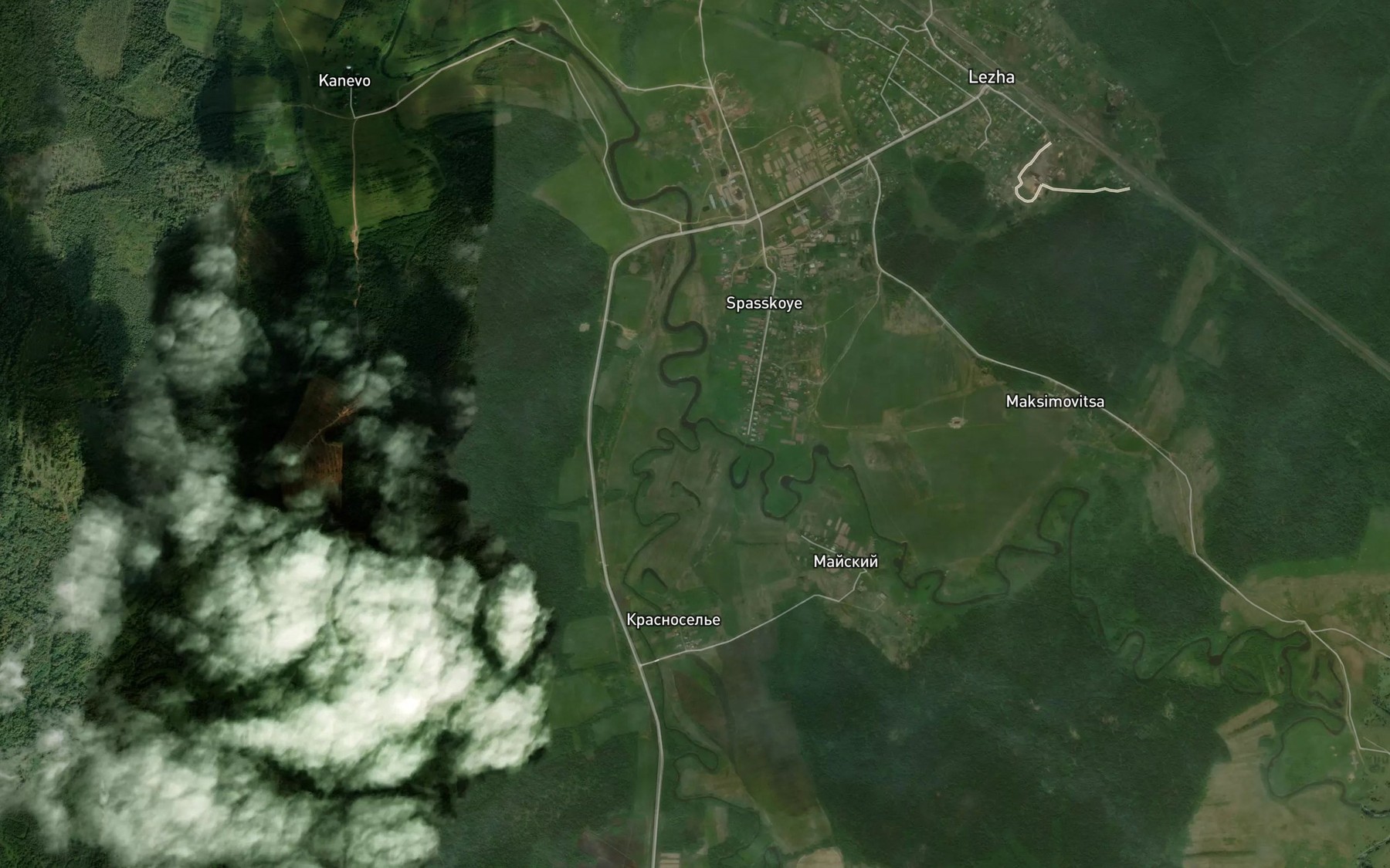 Satellite map of the Sen'ga