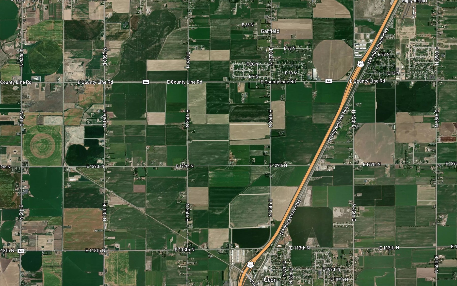 Satellite map of the Centerville Canal