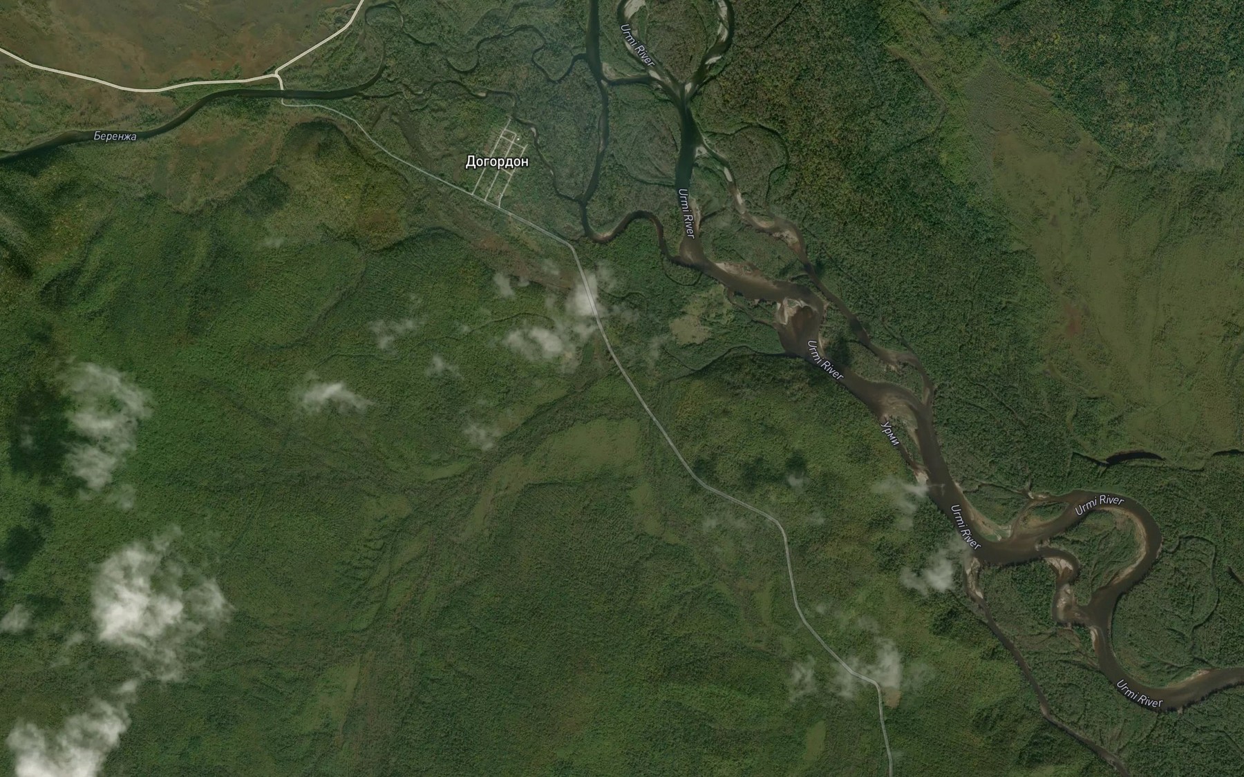 Satellite map of the Taezhnyy