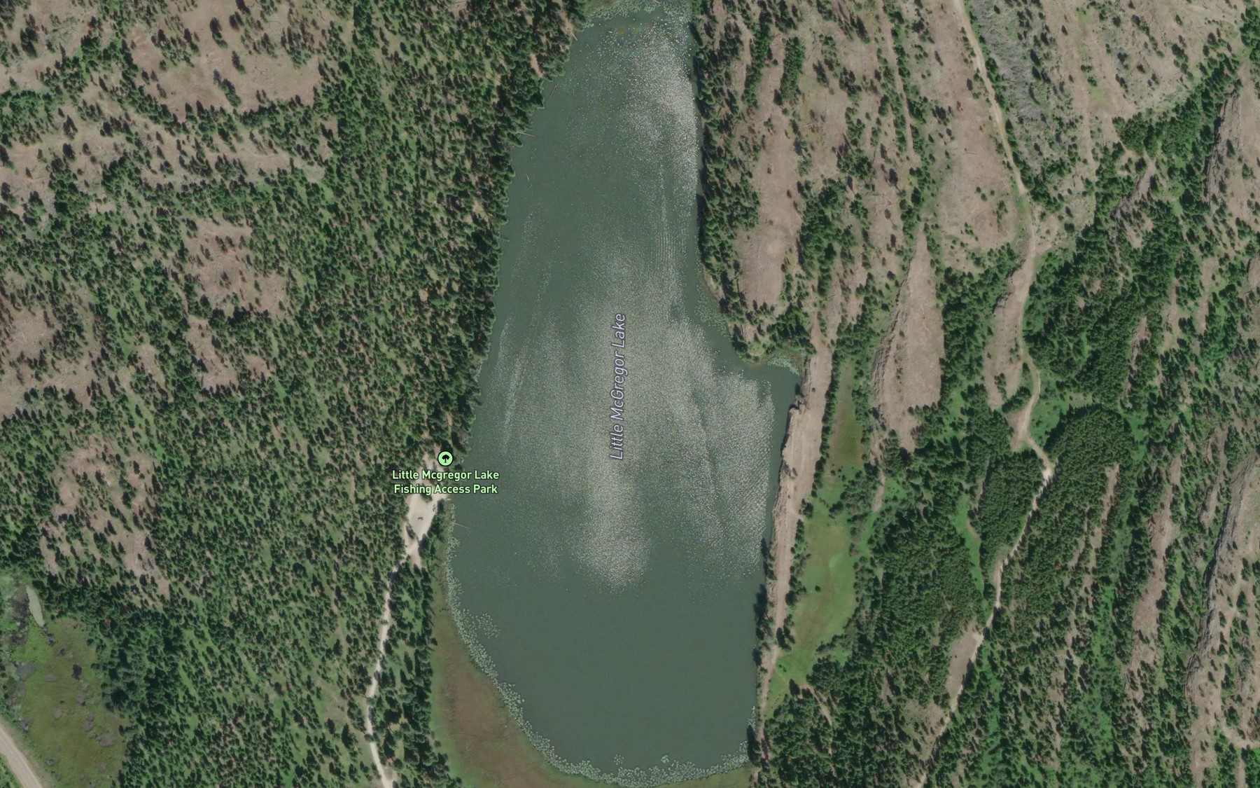 Satellite map of the Little McGregor Lake