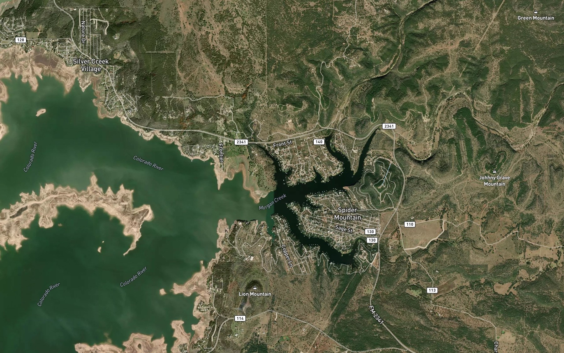 Satellite map of the Adams Creek