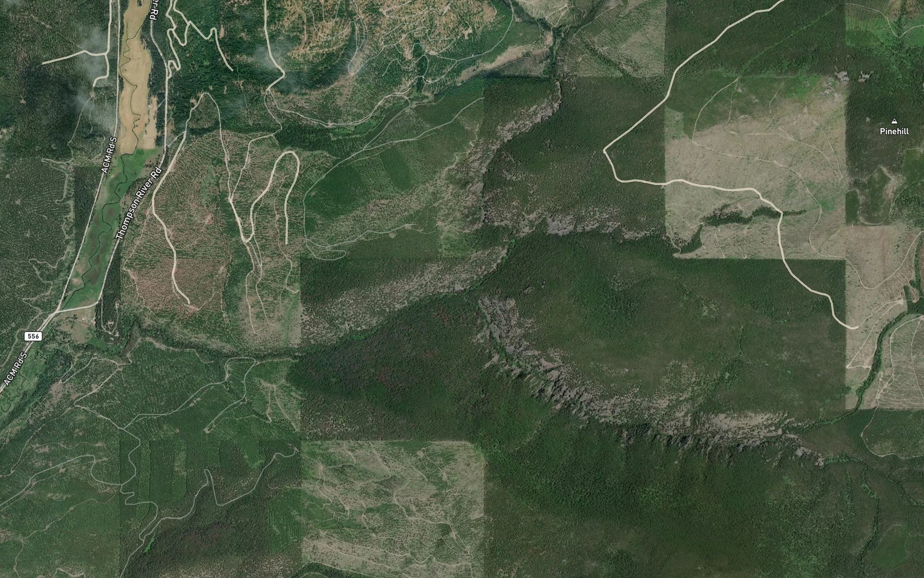 Satellite map of the North Fork Murr Creek