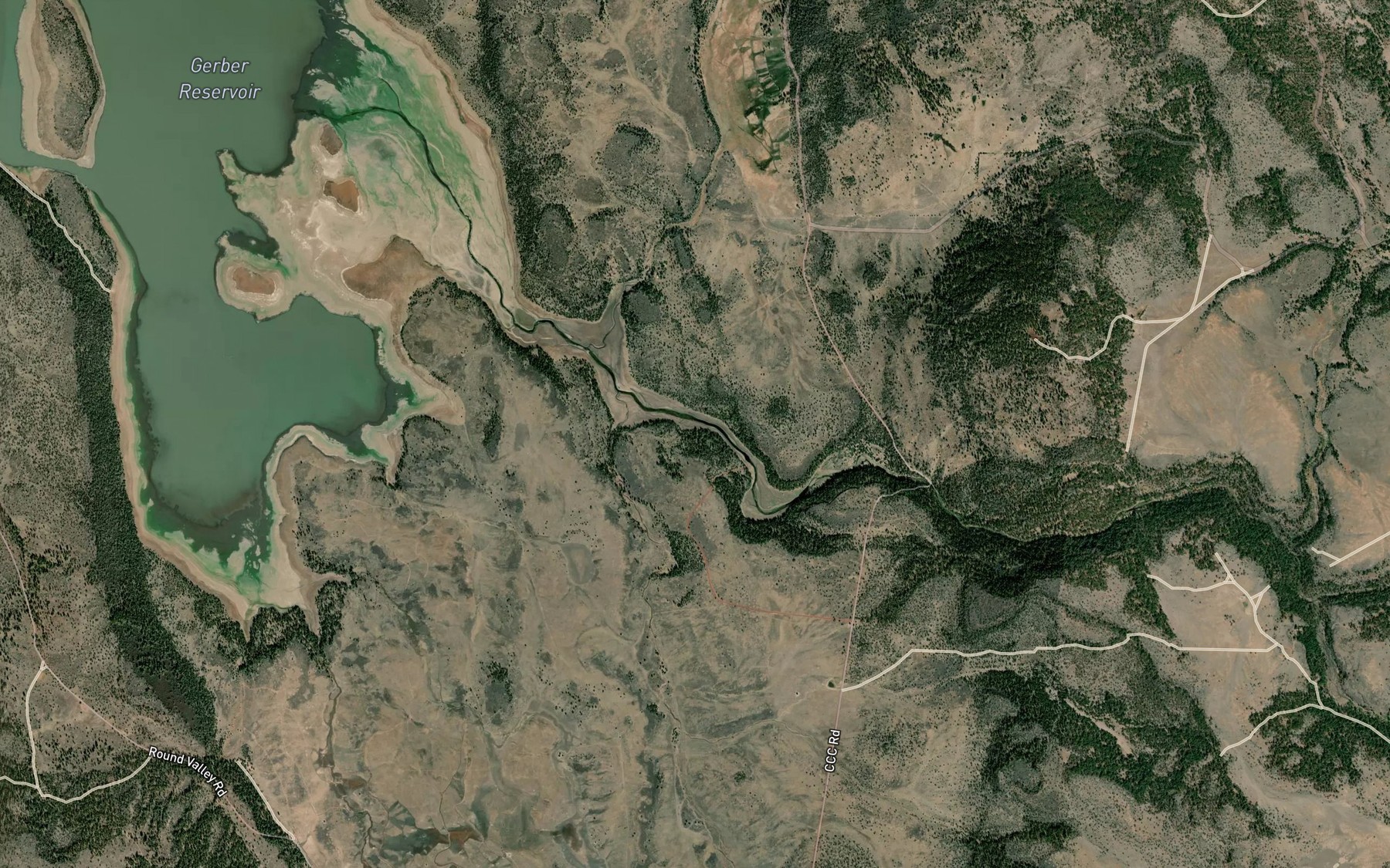 Satellite map of the Barnes Valley Creek