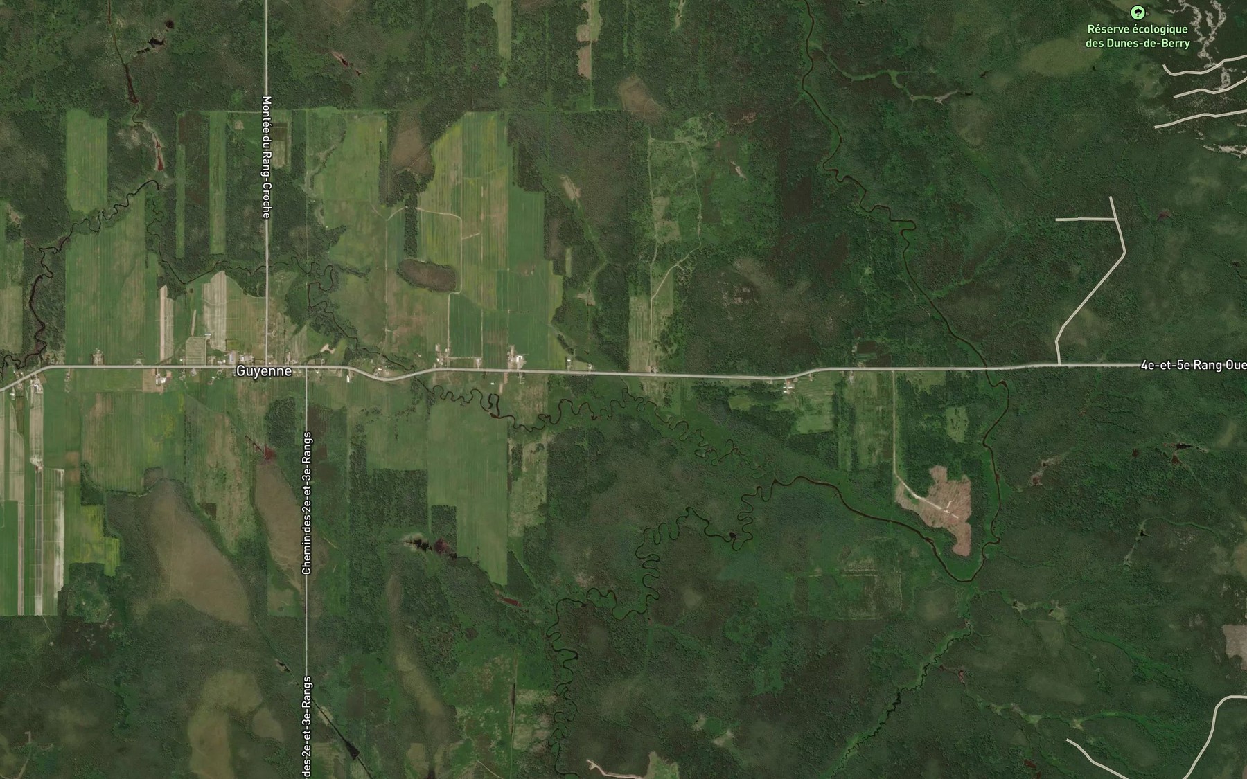 Satellite map of the Ruisseau Rouleau
