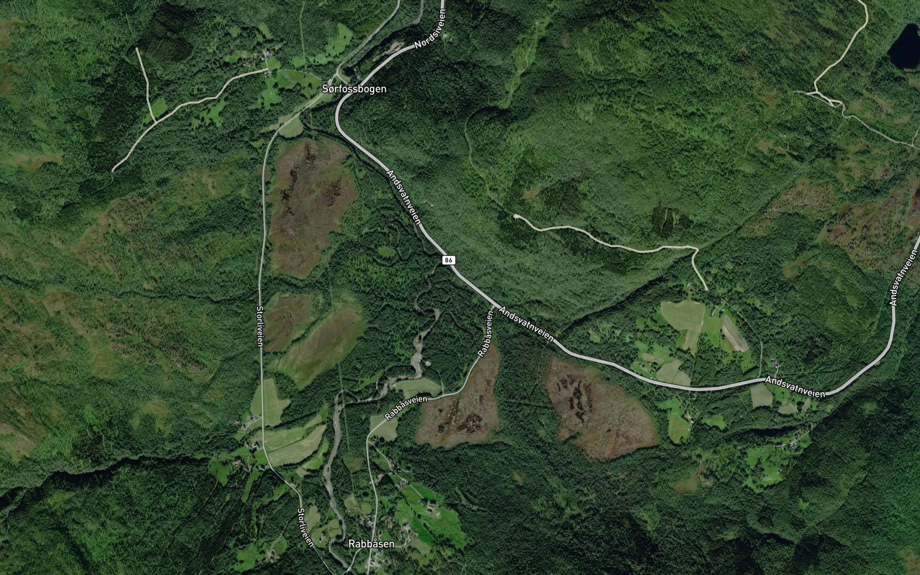 Satellite map of the Saeterbekken