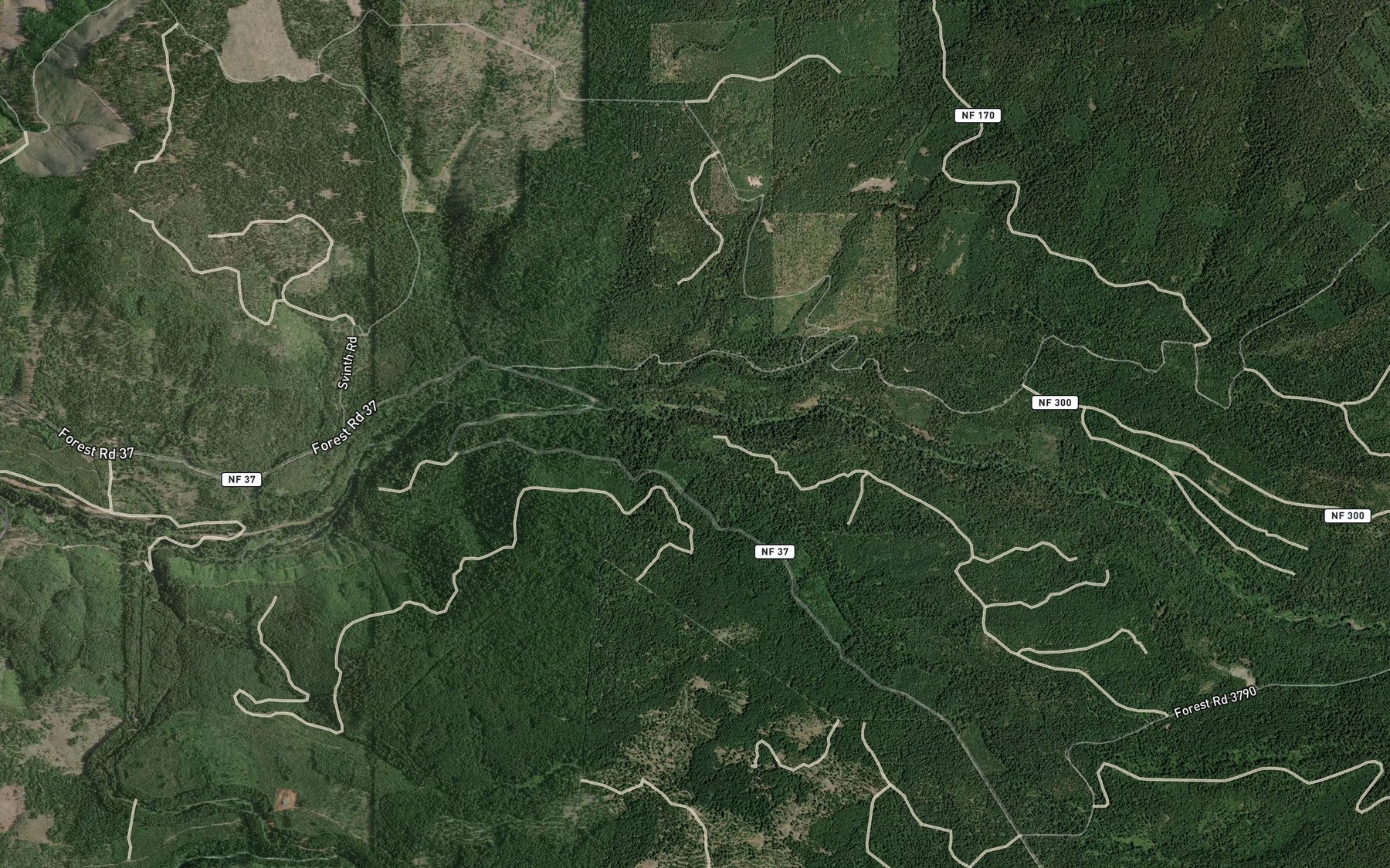 Satellite map of the Foot Creek