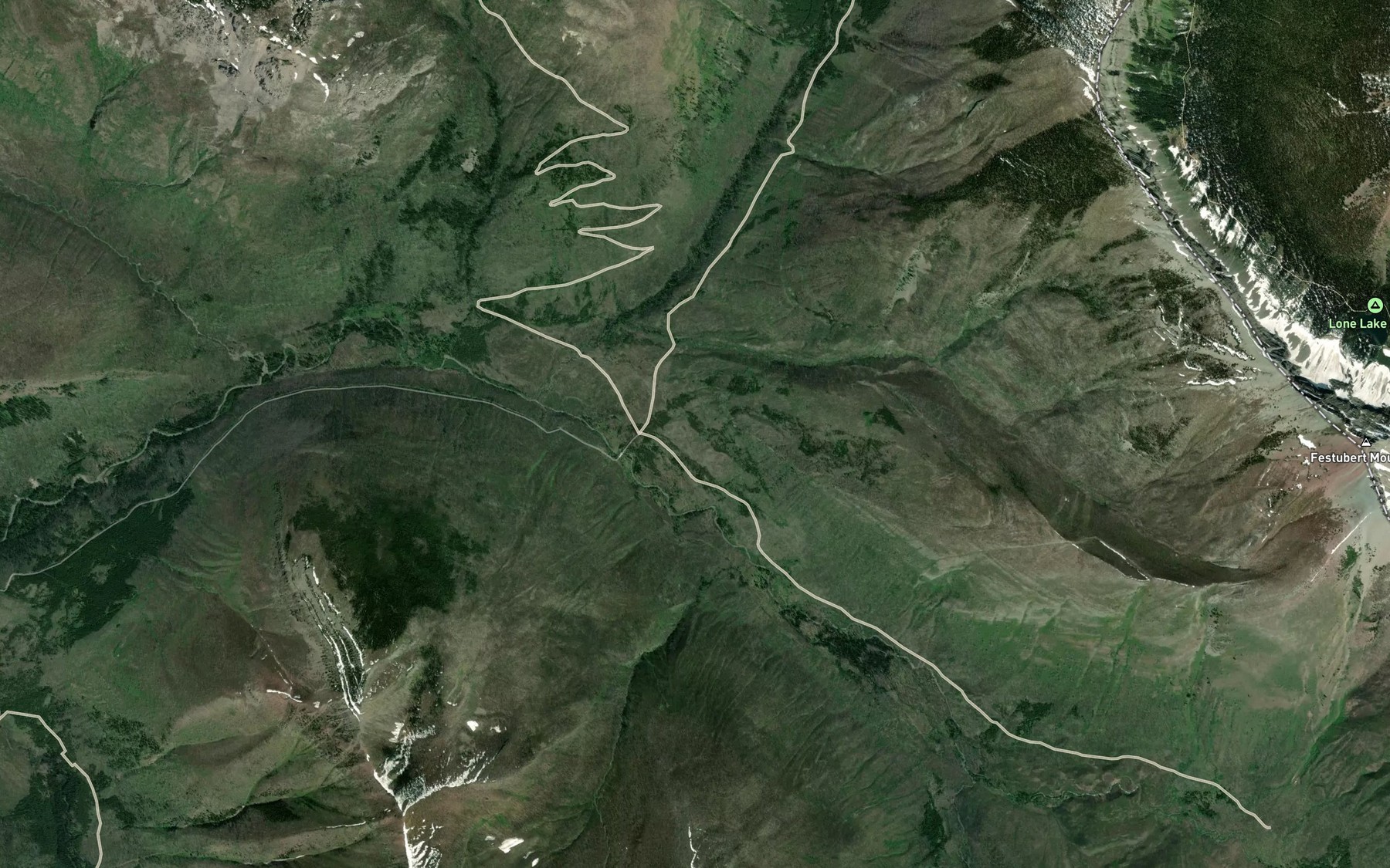 Satellite map of the Per Creek