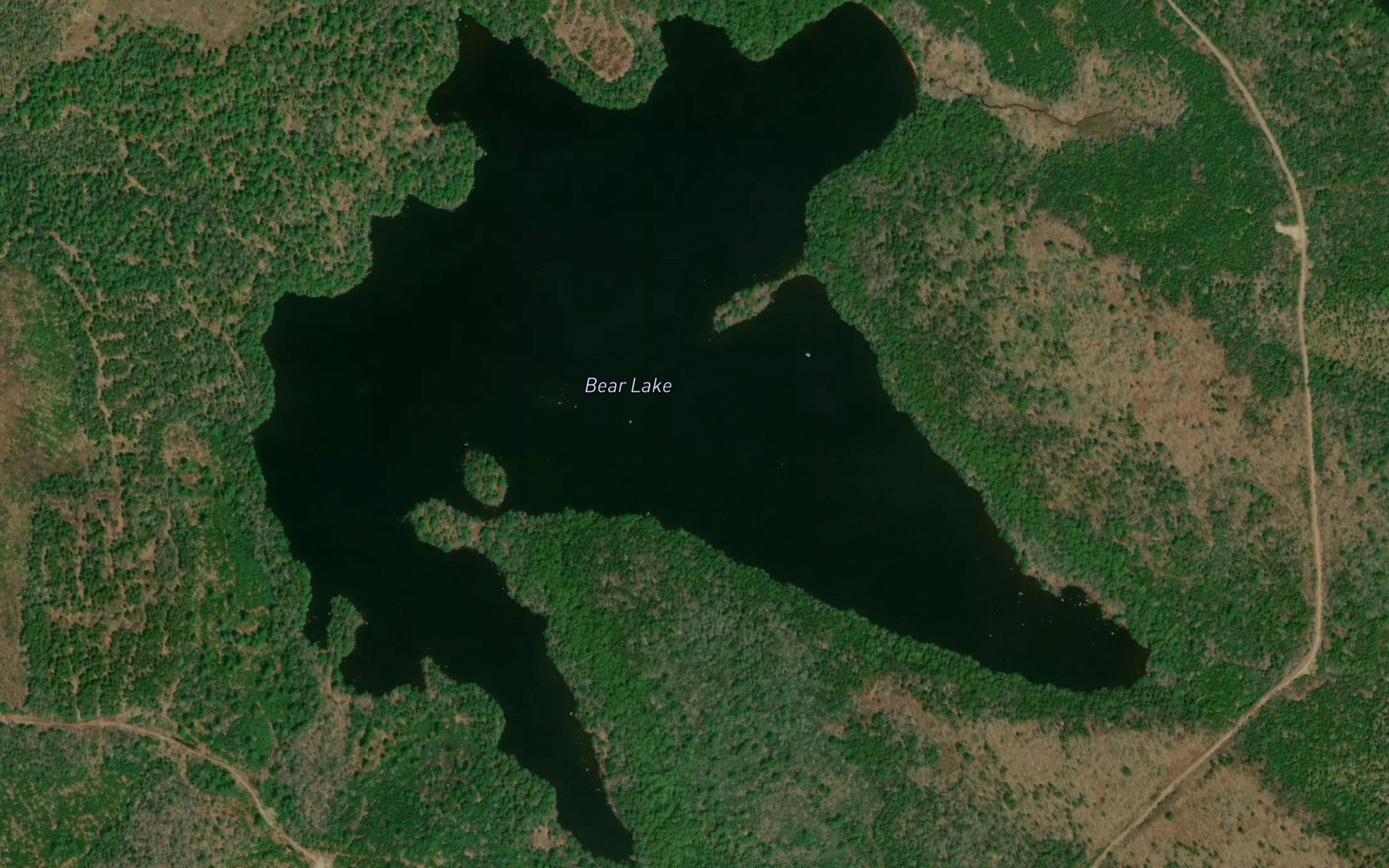 Satellite map of the Bear Lake