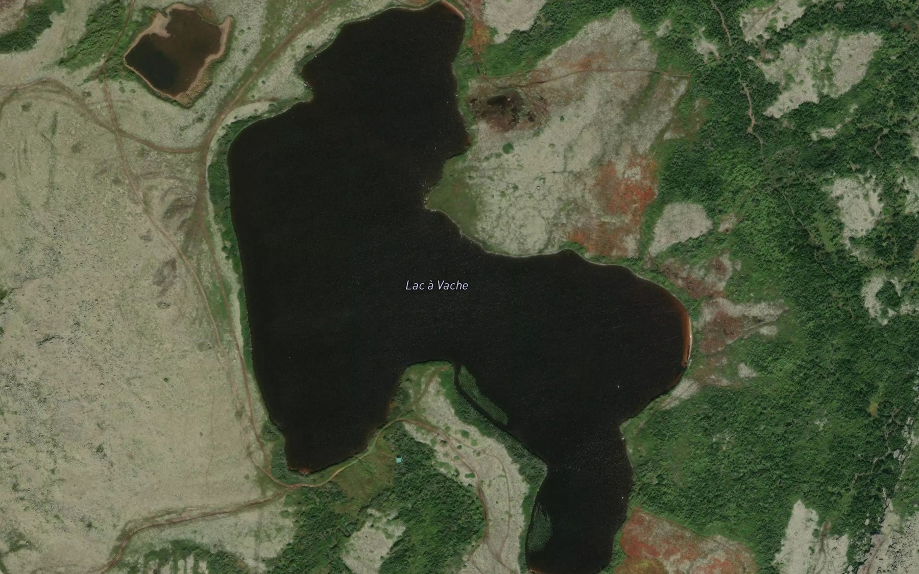 Satellite map of the Lac a Vache