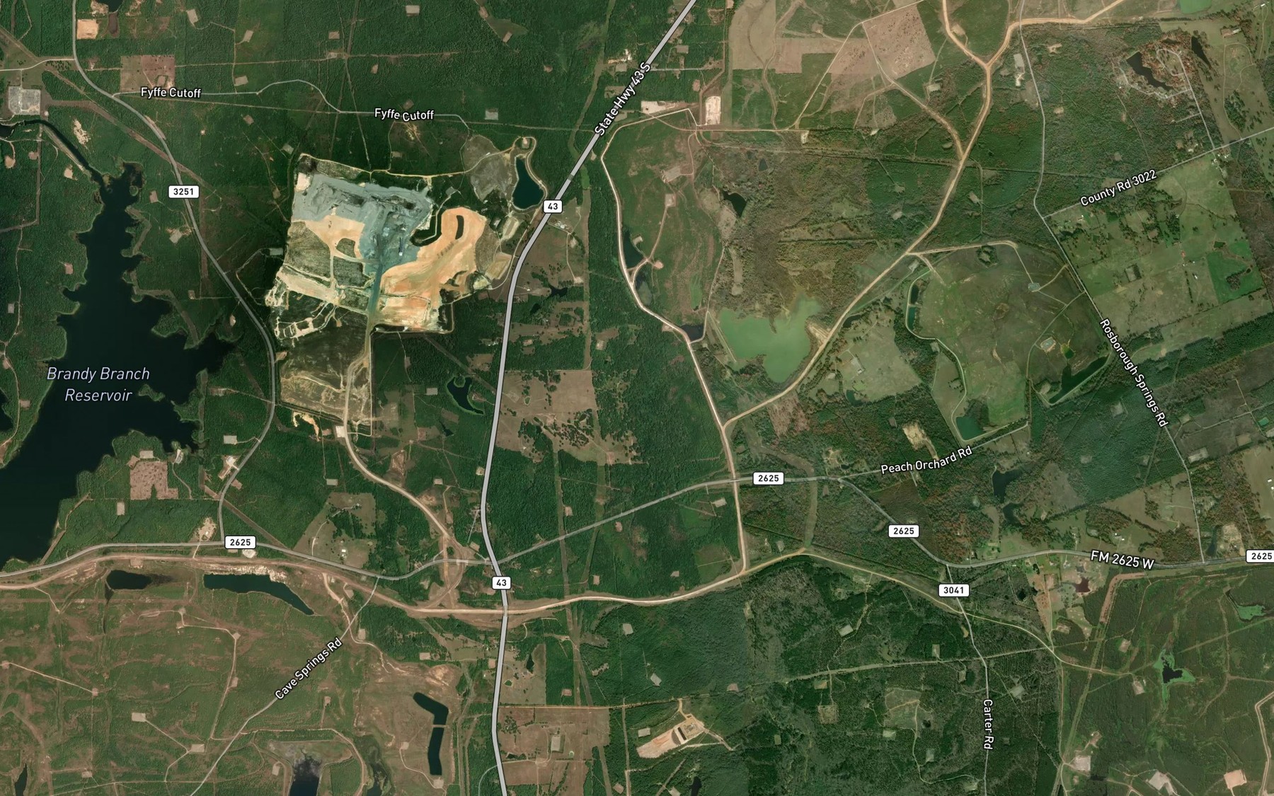 Satellite map of the Starkey Creek