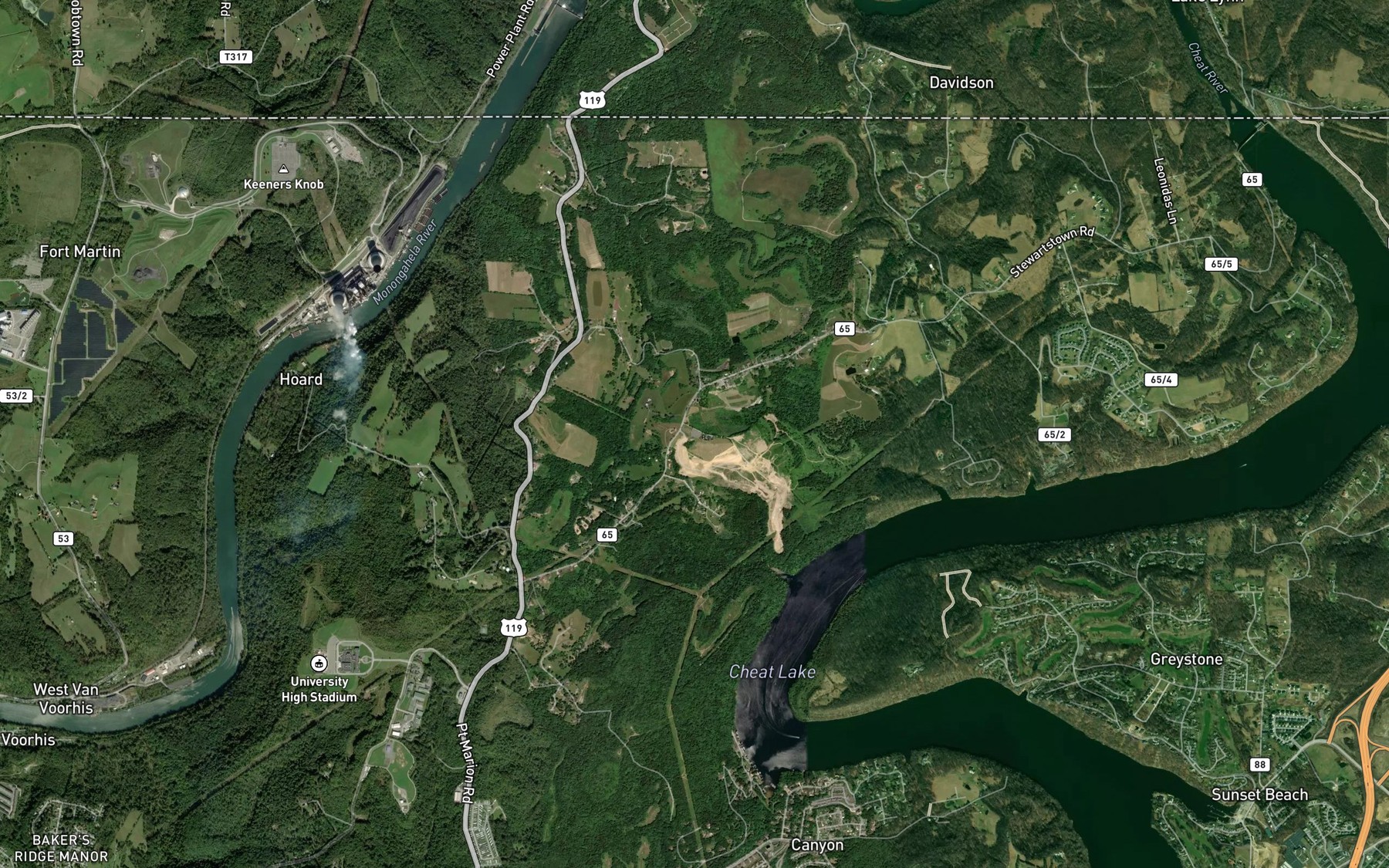 Satellite map of the Gay Hale Spring