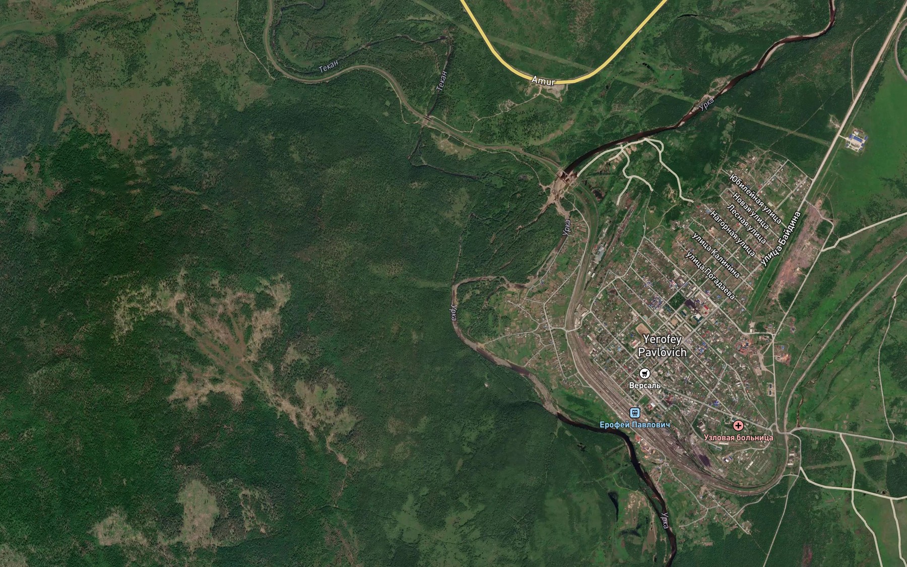 Satellite map of the Tekan