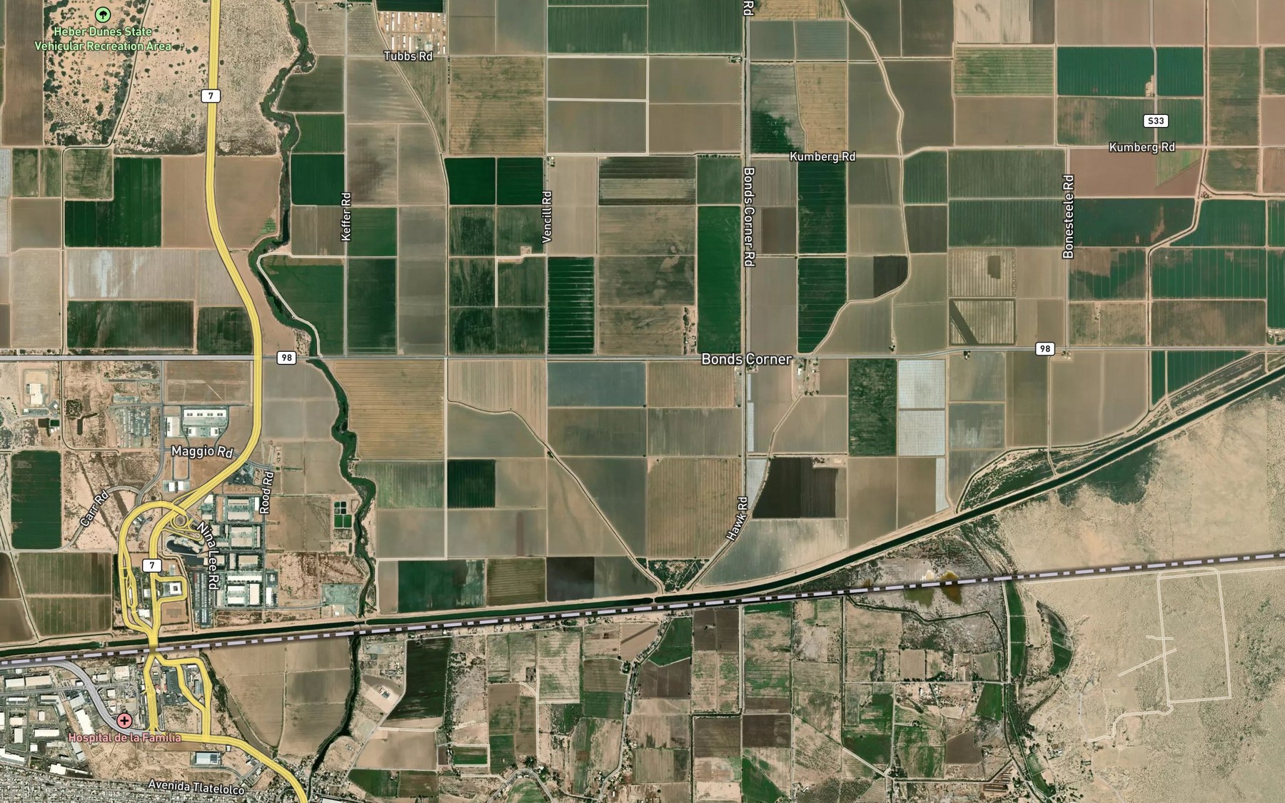 Satellite map of the Hemlock Drain One