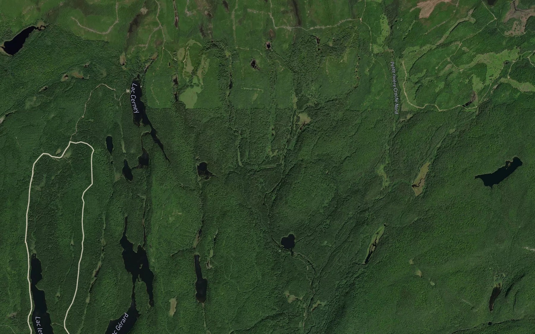 Satellite map of the Lac Mince