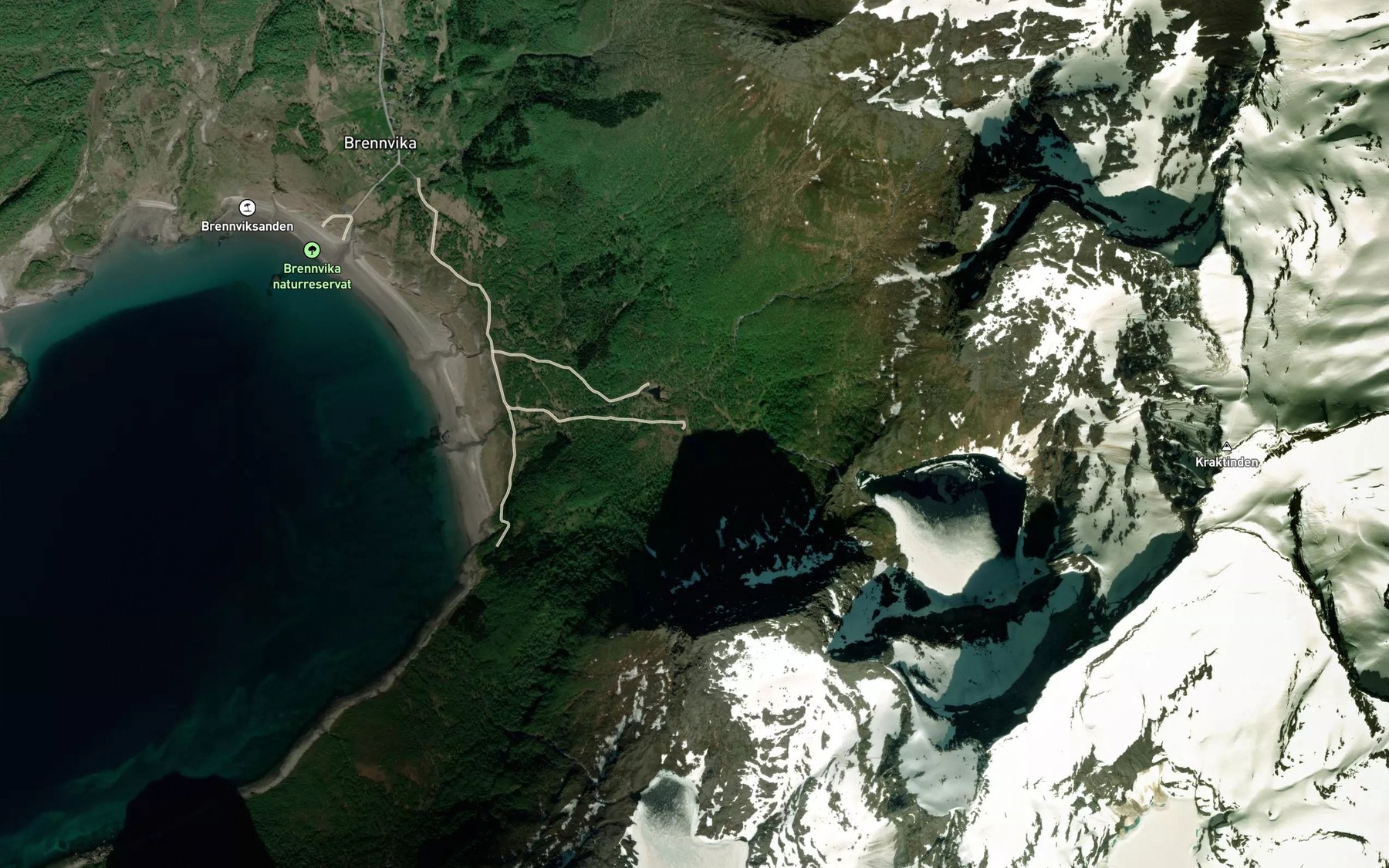 Satellite map of the Vannerelva