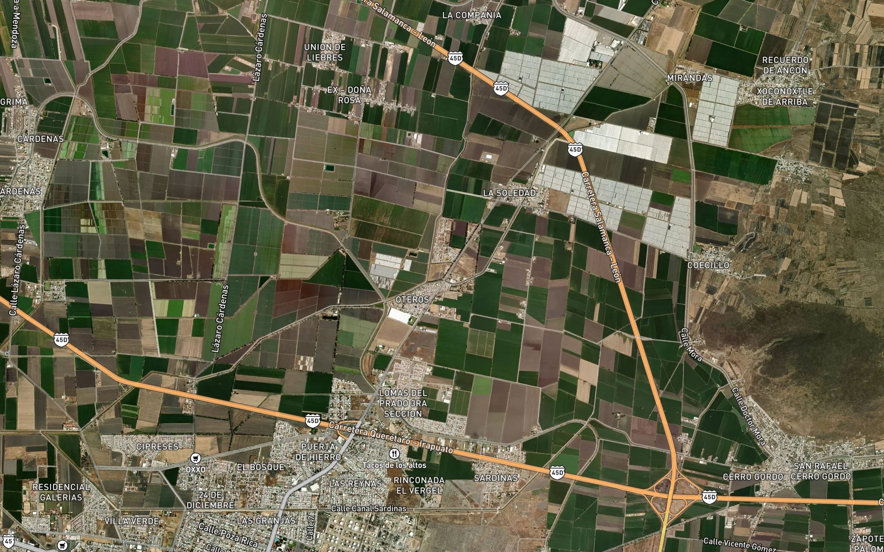 Satellite map of the Los Razos