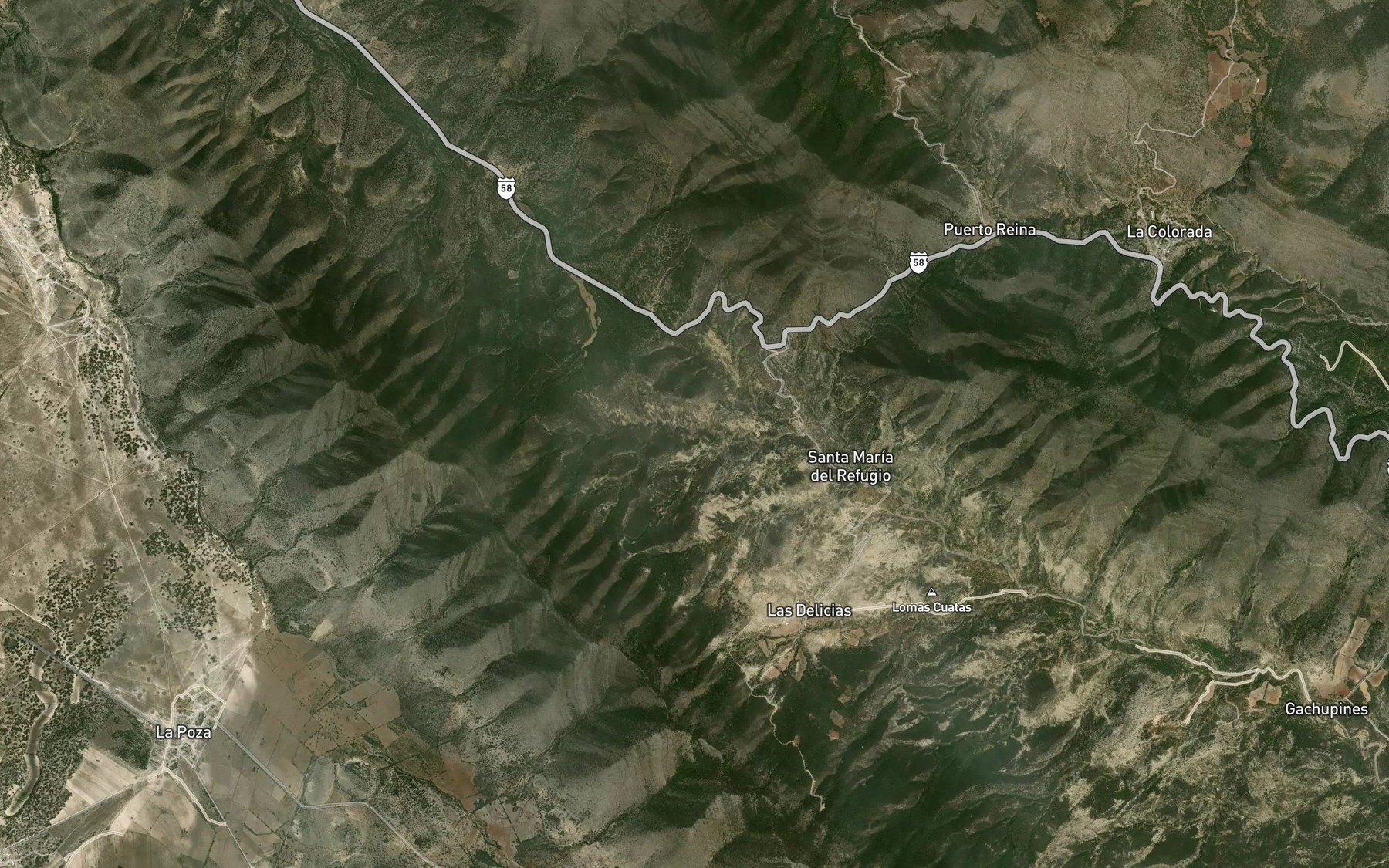 Satellite map of the El Rancho