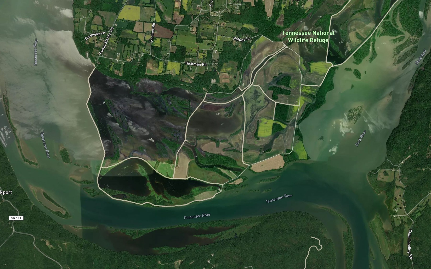 Satellite map of the Lower Big Bottom
