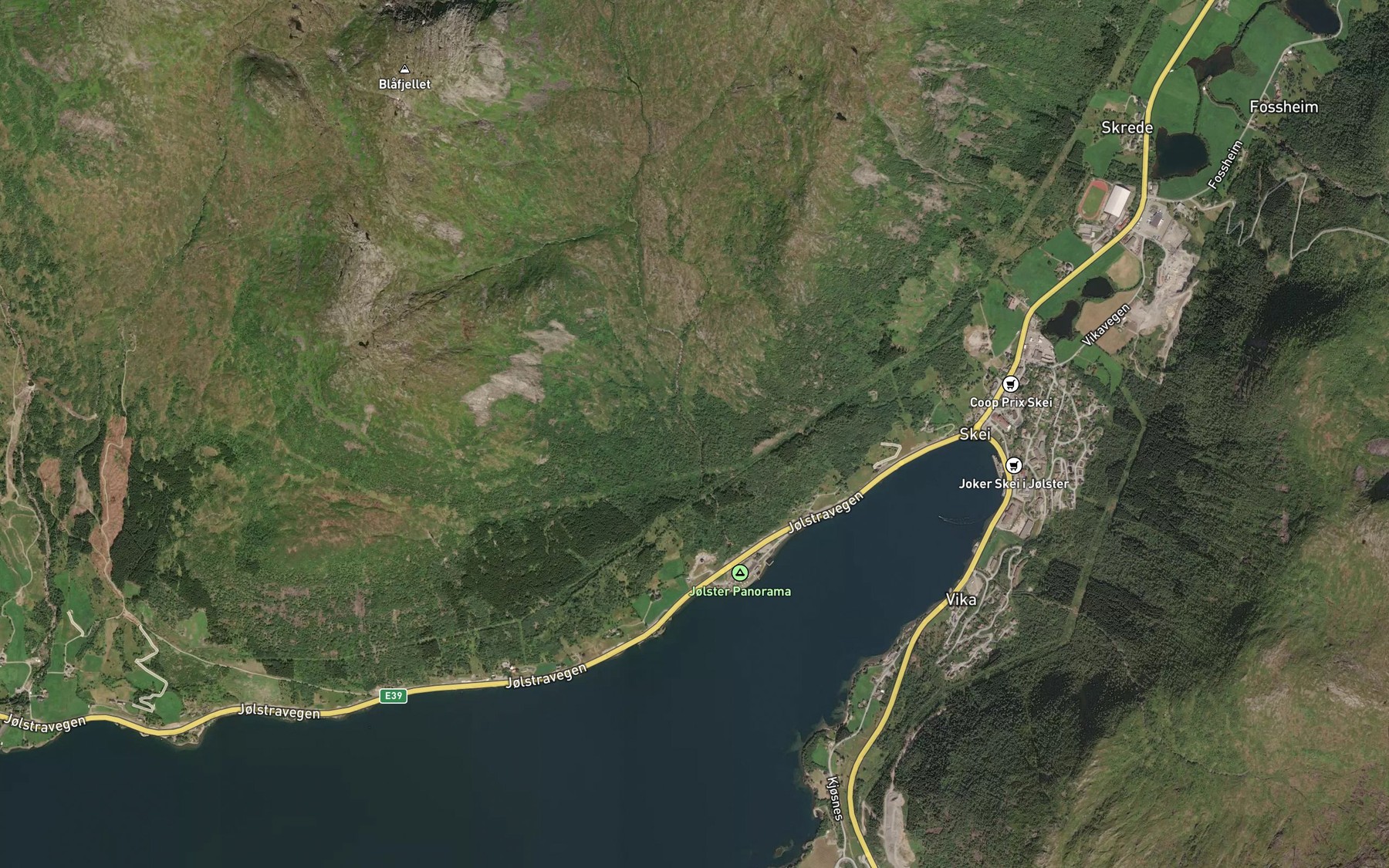 Satellite map of the Haugaelva