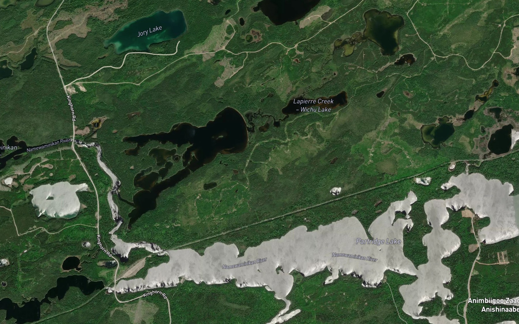 Satellite map of the Lapierre Creek