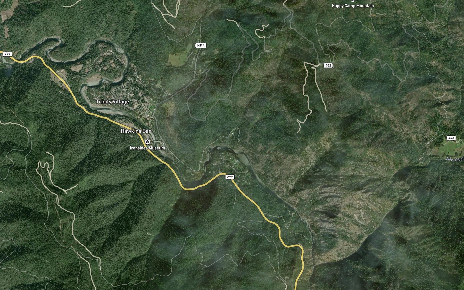 Satellite map of the Cow Creek