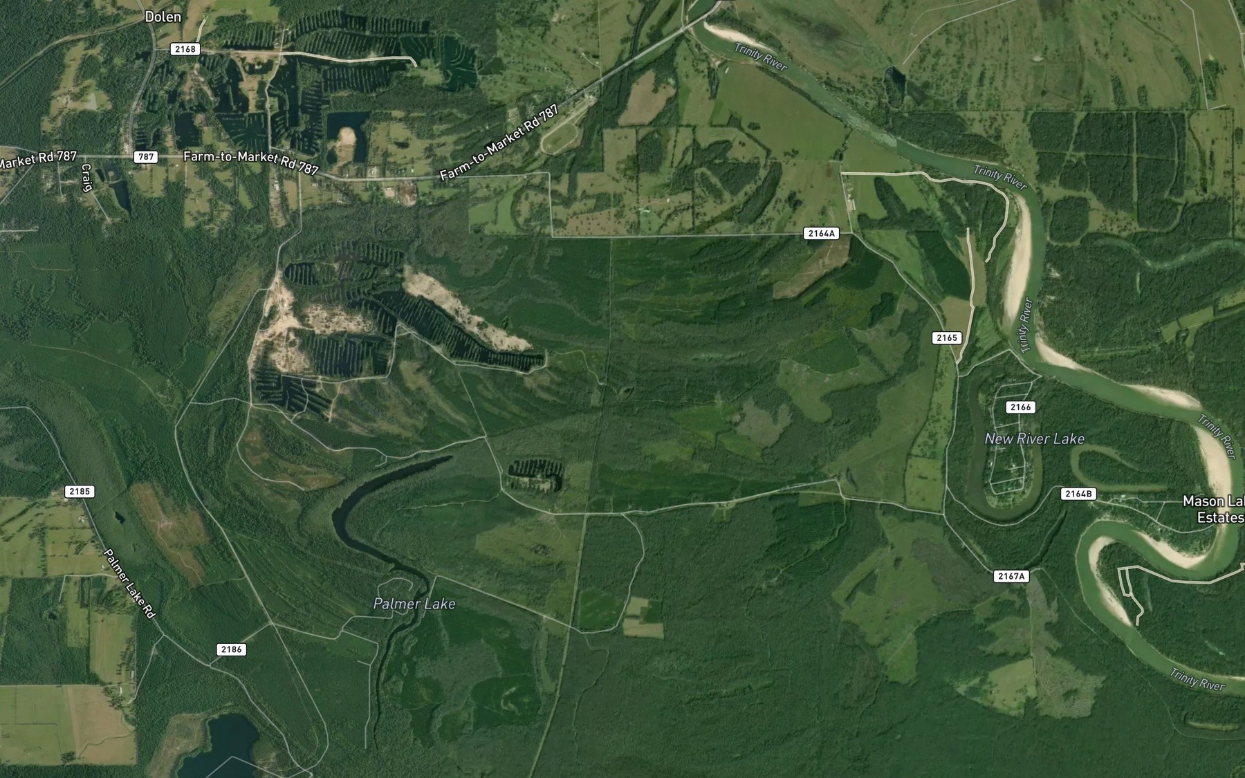 Satellite map of the Sand Lake