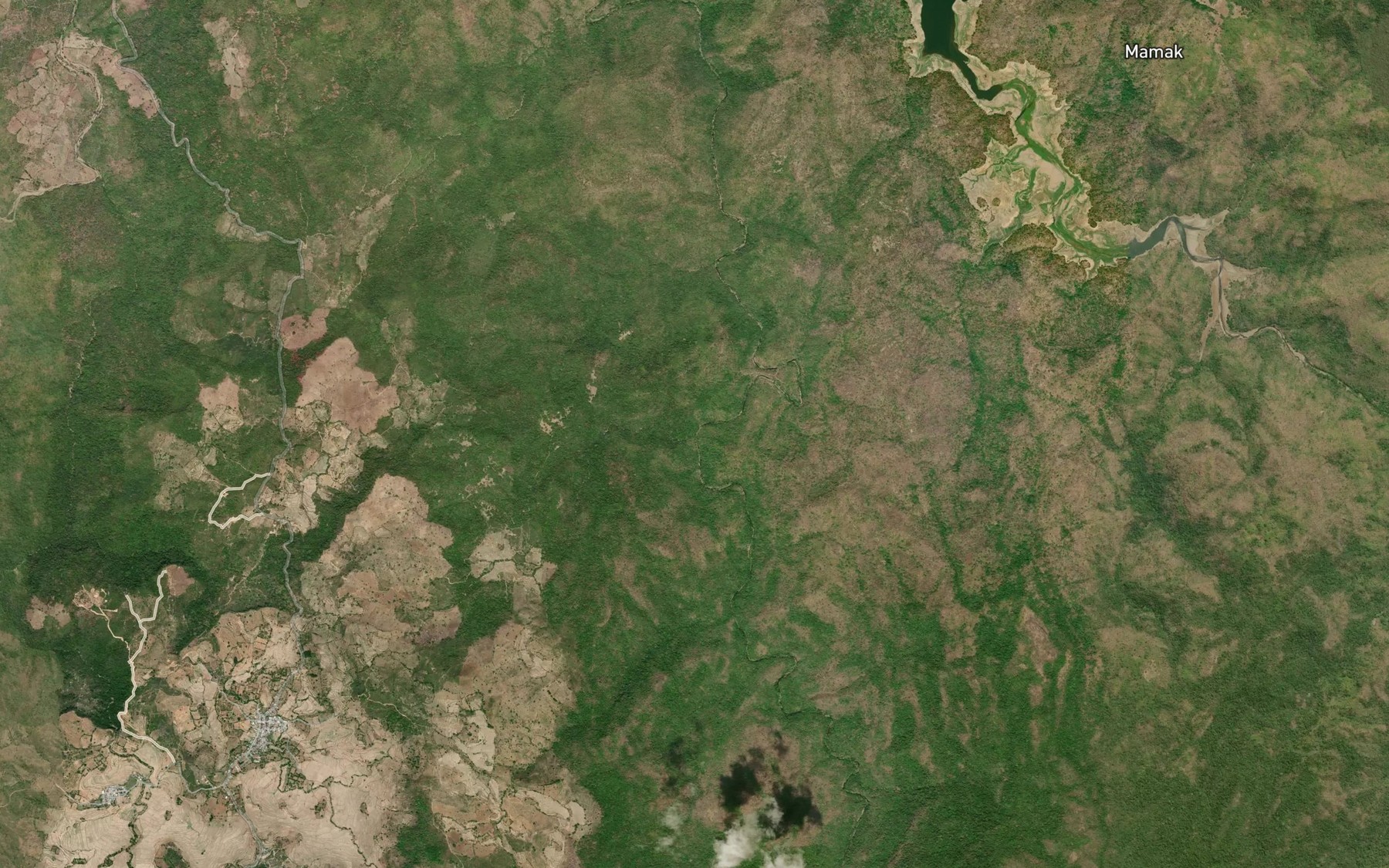 Satellite map of the Brang Nunang