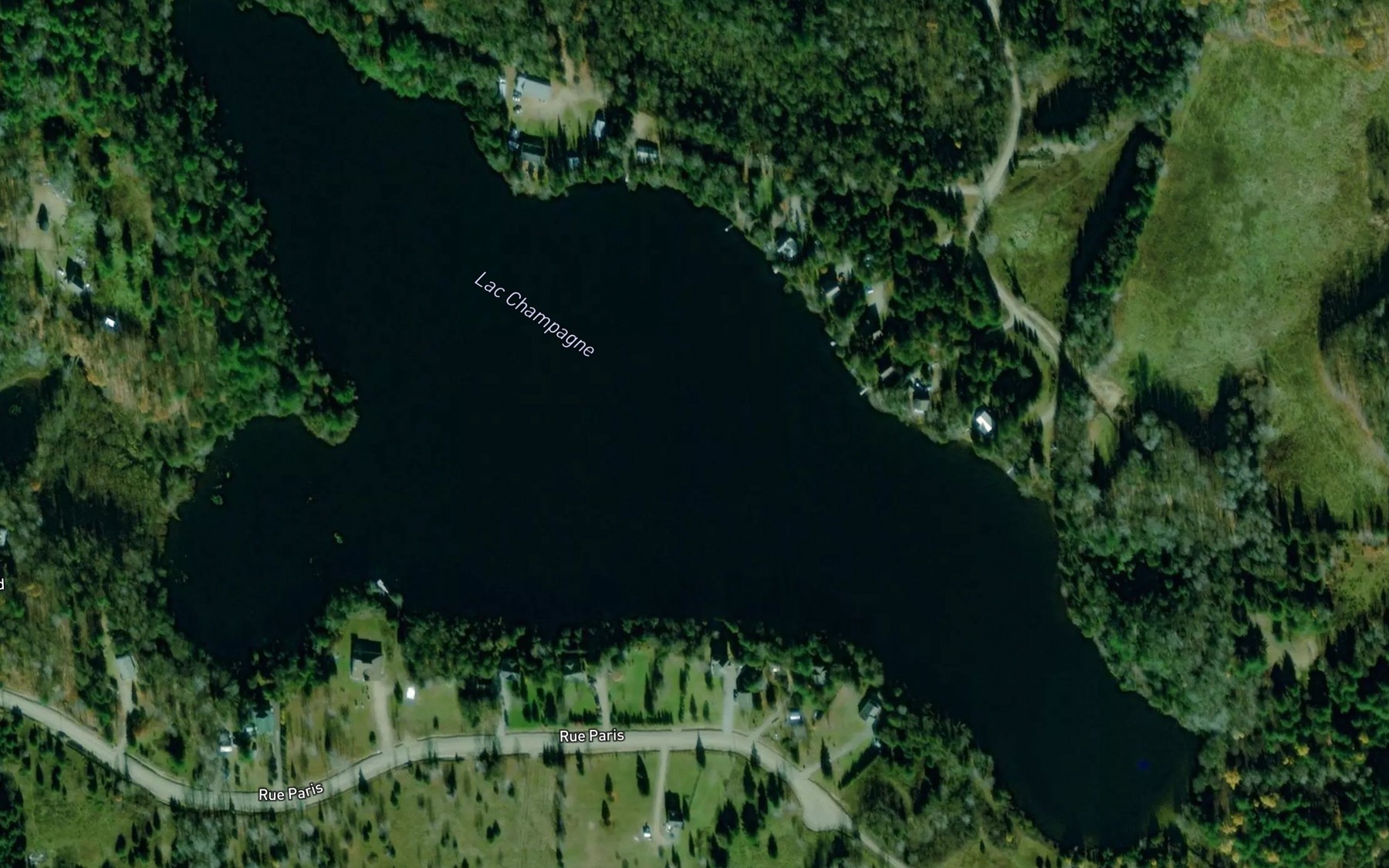 Satellite map of the Lac Champagne