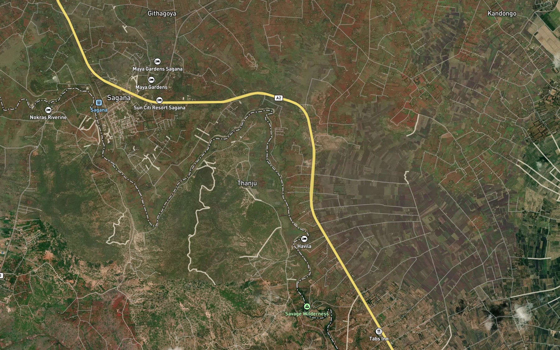 Satellite map of the Sagana